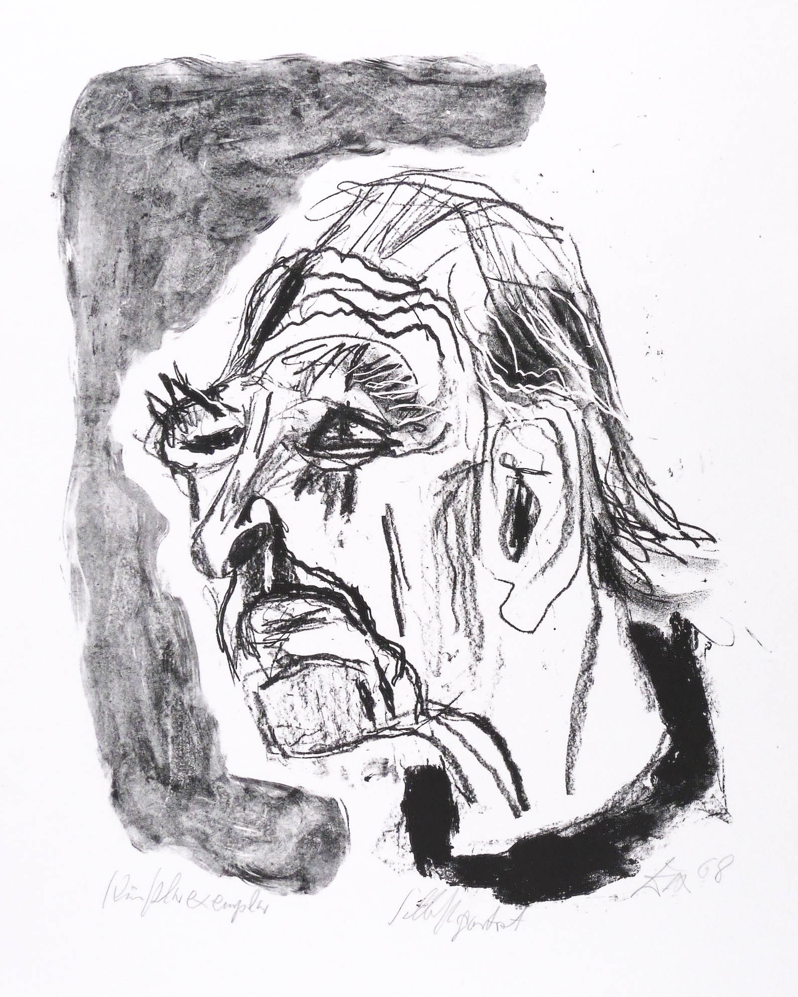 Selbstporträt (nach links mit schwarzem Kragen)