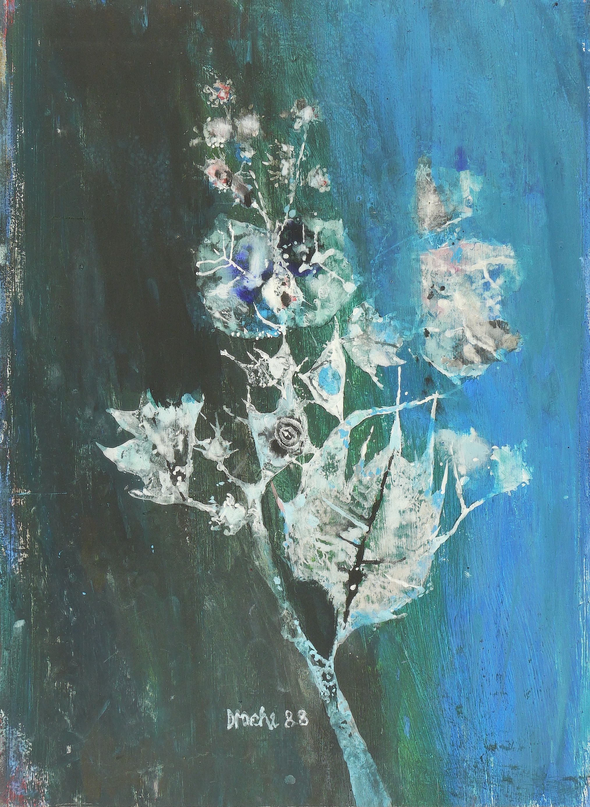 Heinz Drache – „Zweig auf blauem Grund“