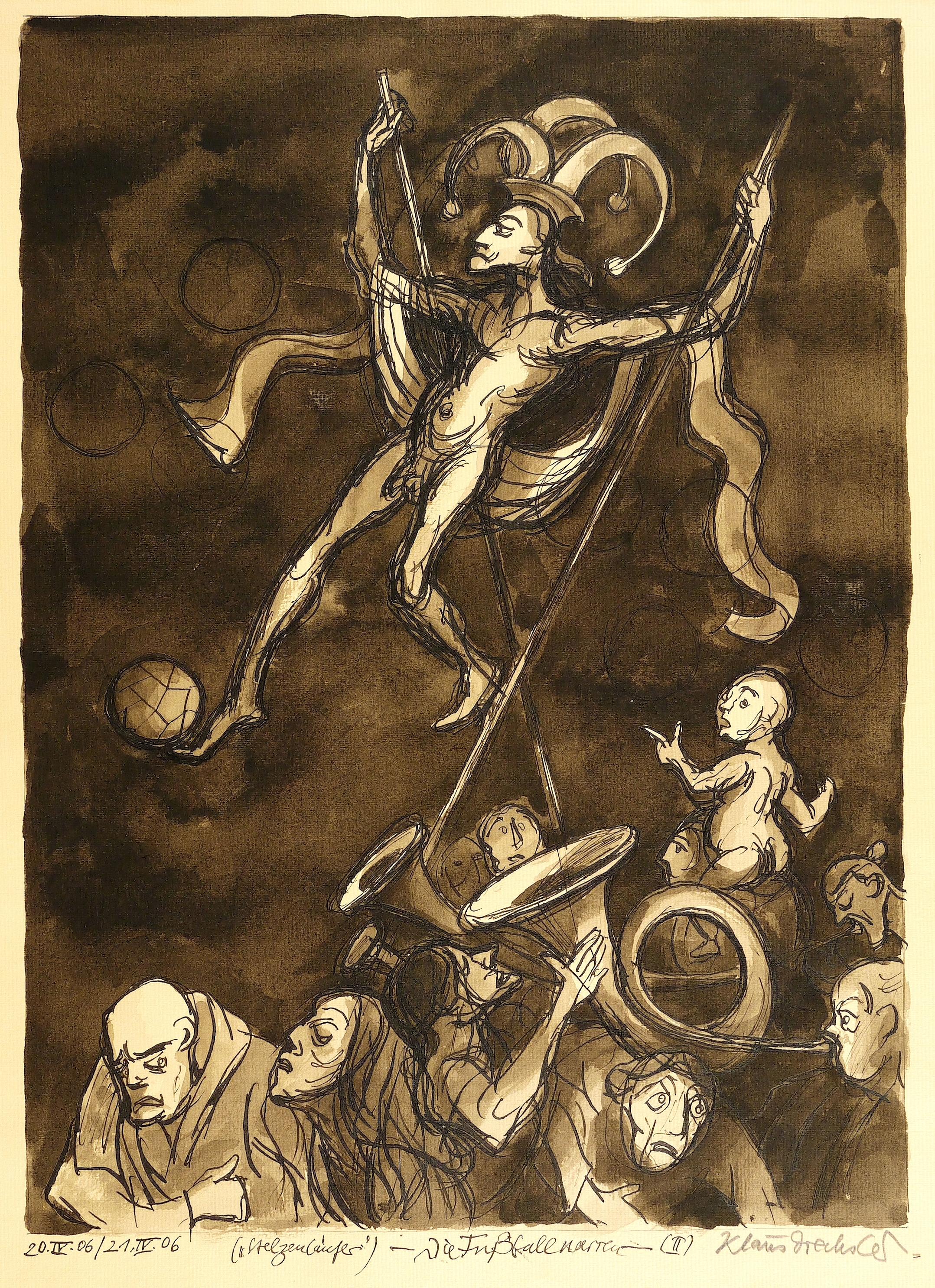 Klaus Drechsler – „Die Fußballnarren II (Stelzenläufer)“