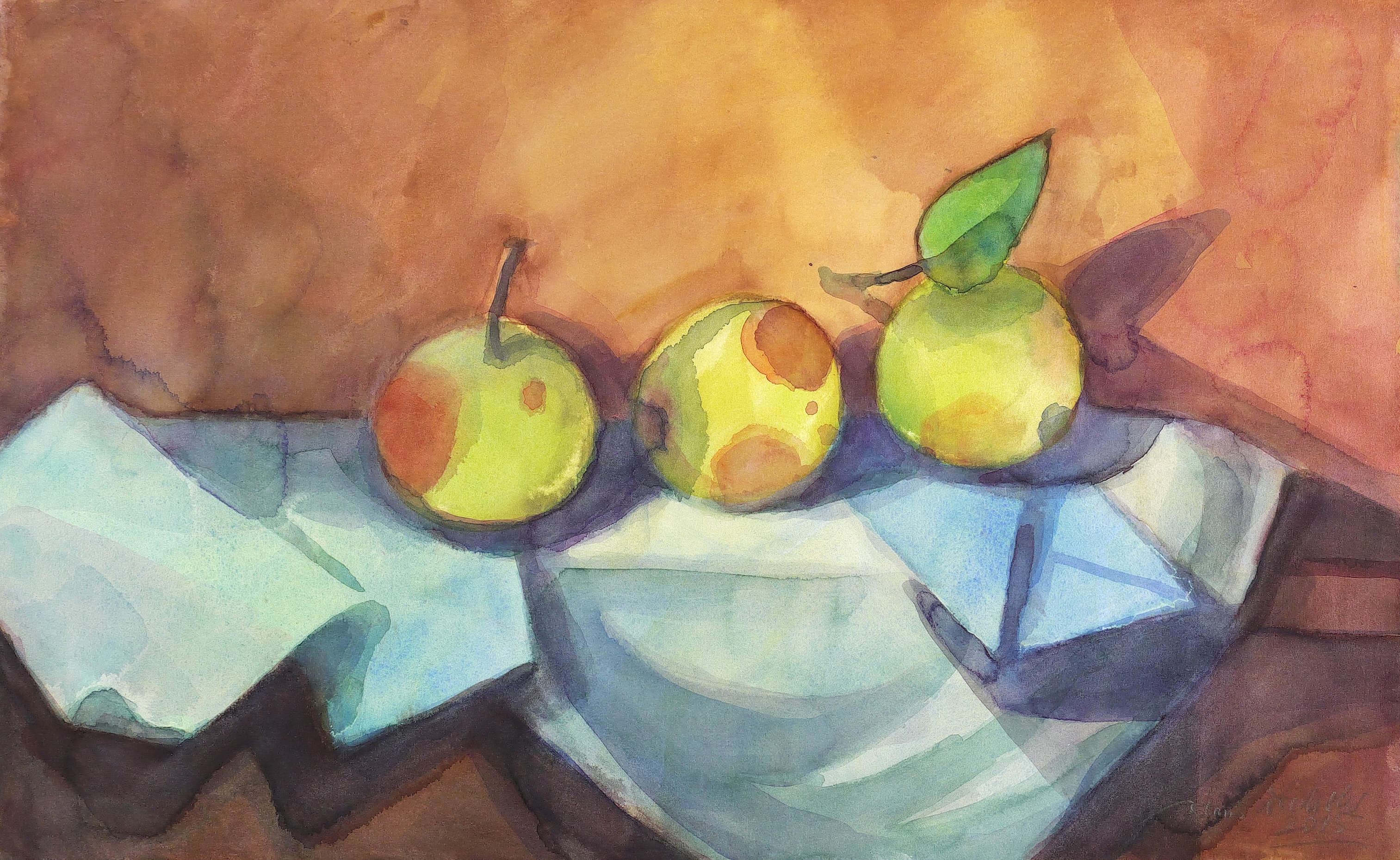 Klaus Drechsler – „Drei Falläpfel auf blauem Brief“