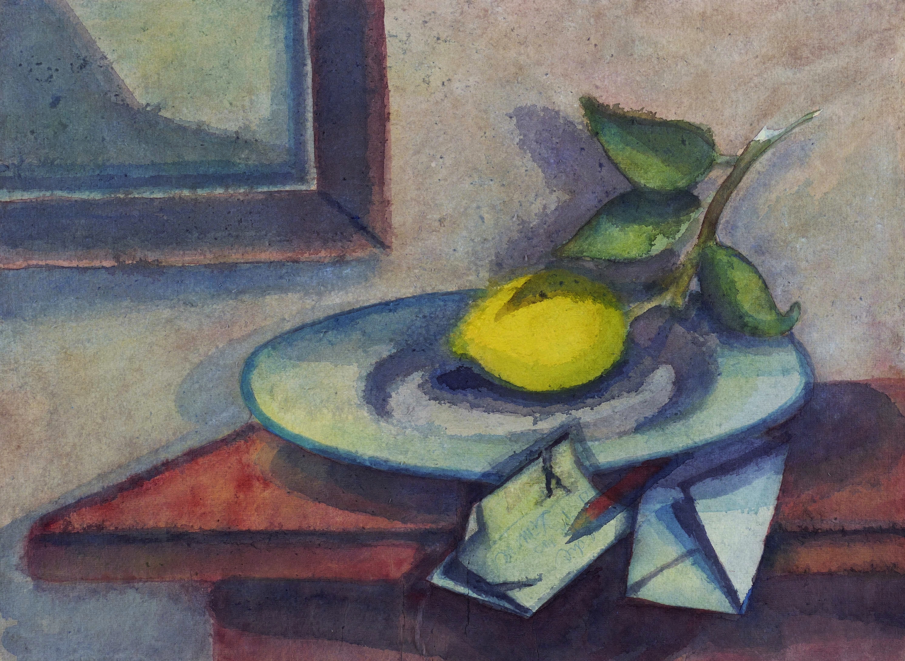 Zitronenteller mit Brief