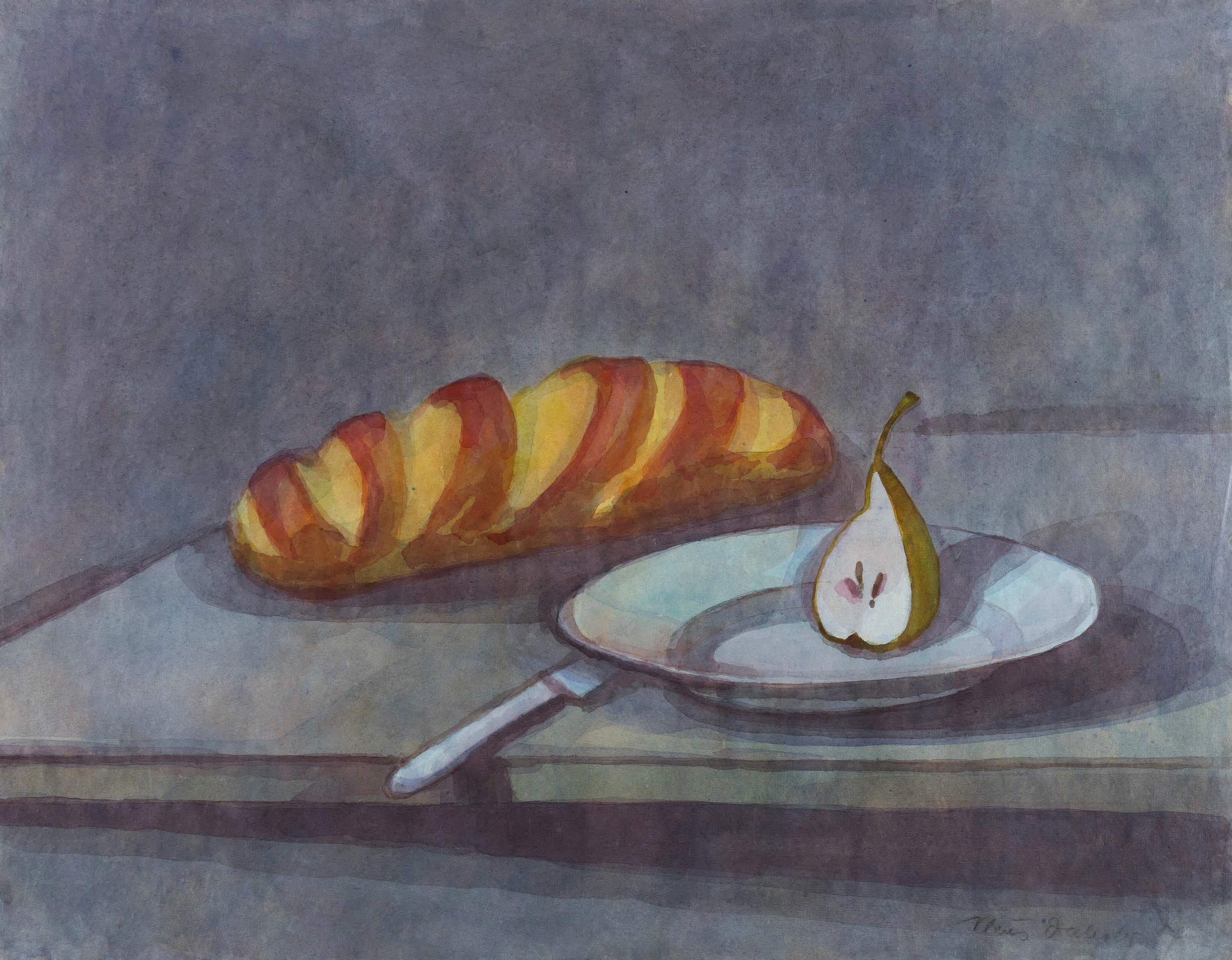 Weißbrot mit Birnenteller