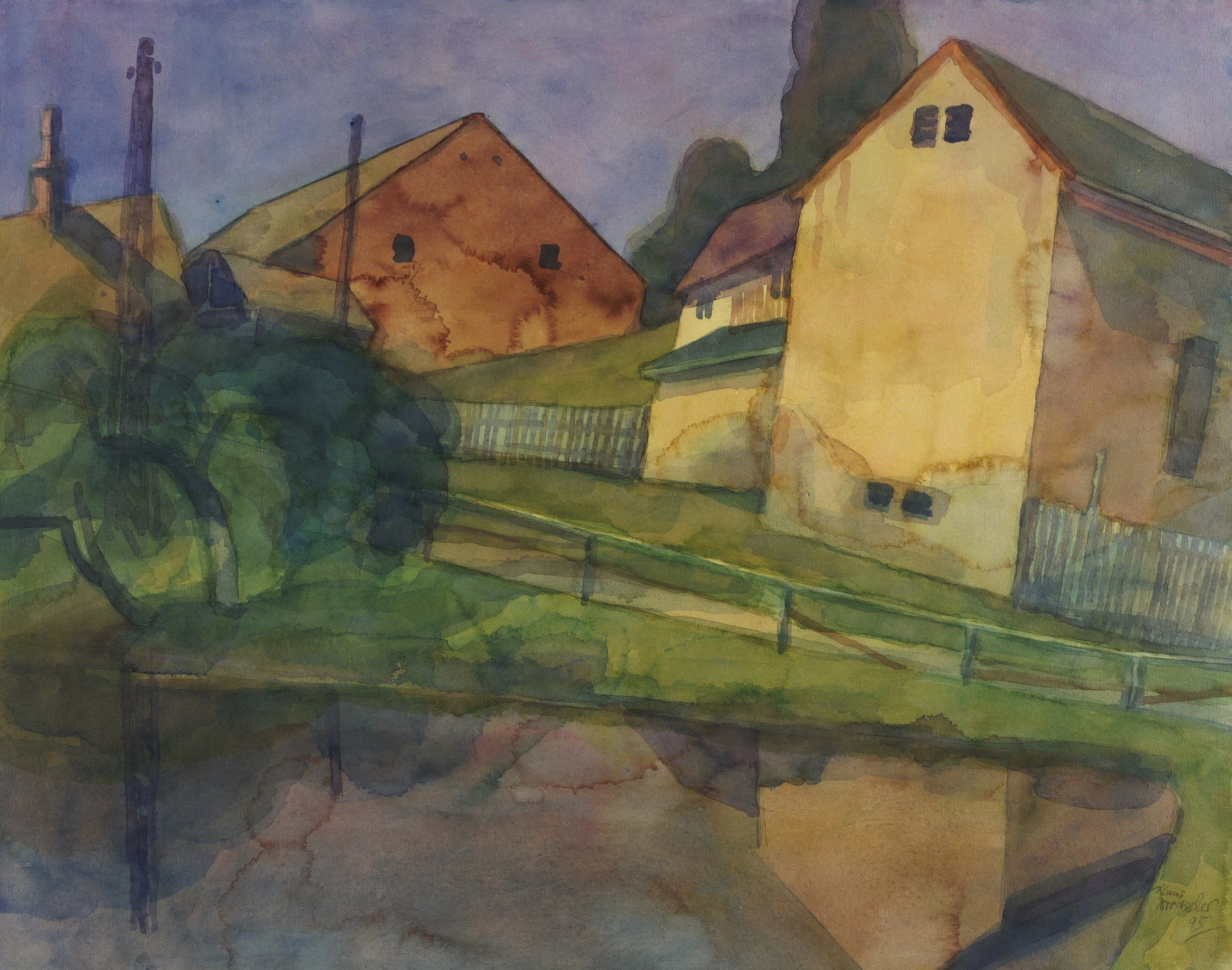 Zwei Scheunengiebel am Dorfteich (Reitzendorf)