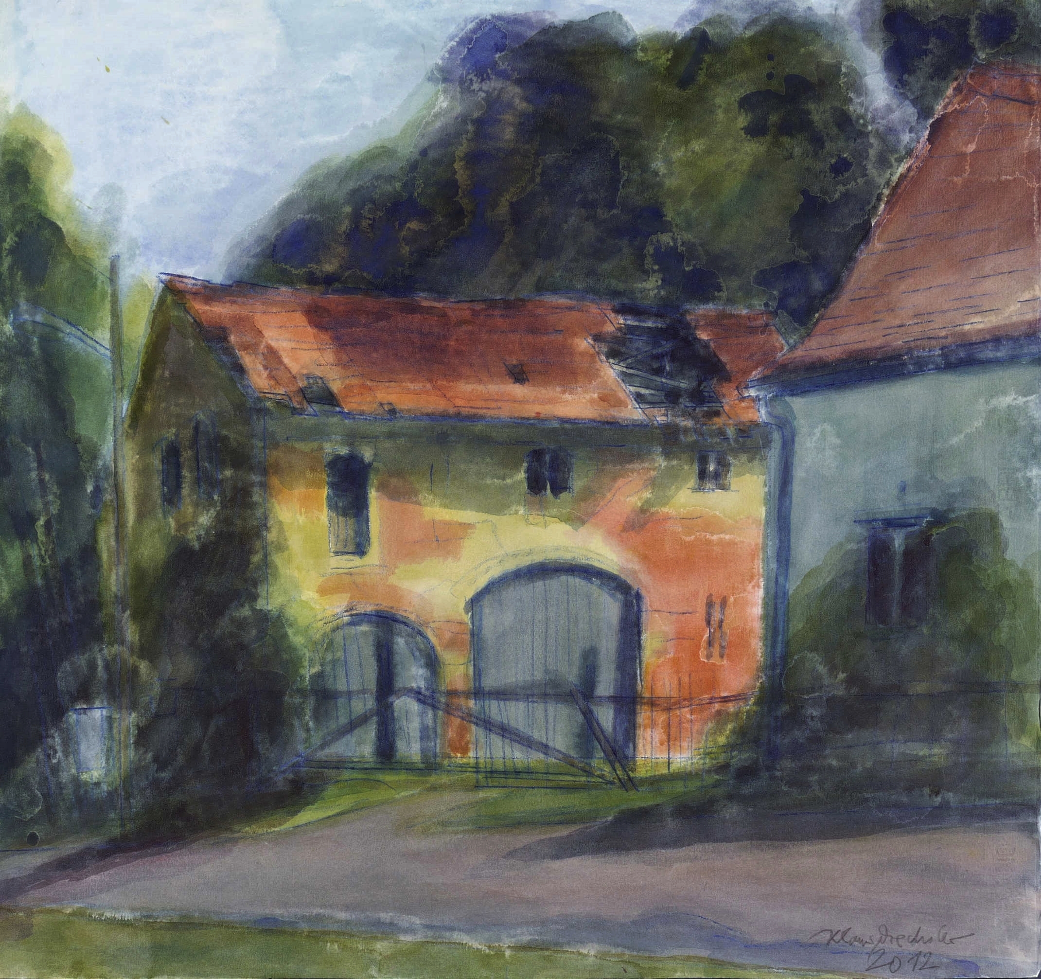Klaus Drechsler – „Verfallene Scheune I (in Tronitz)“