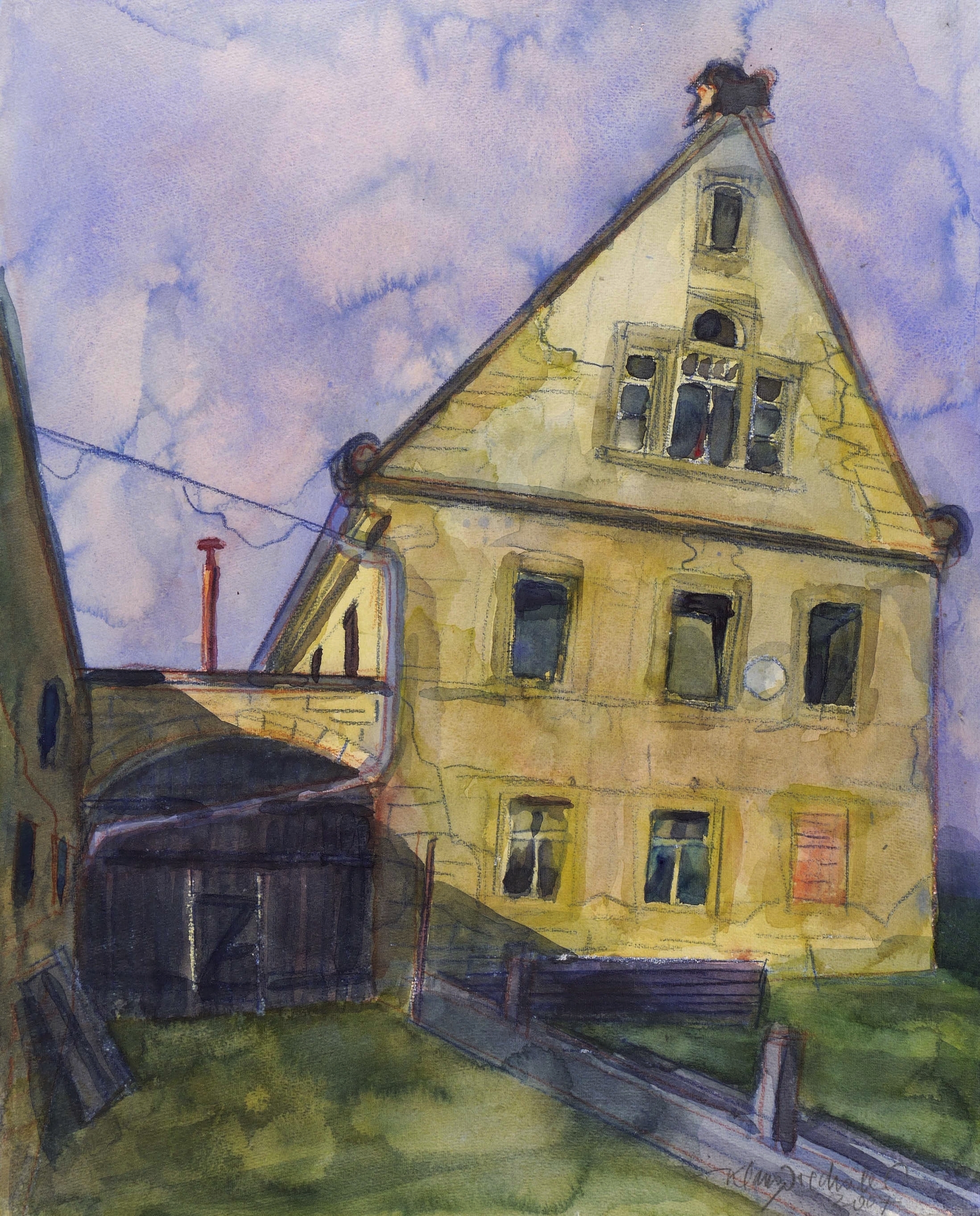 Klaus Drechsler – „Wohnhausgiebel (Vierseithof, Krietzschwitz)“