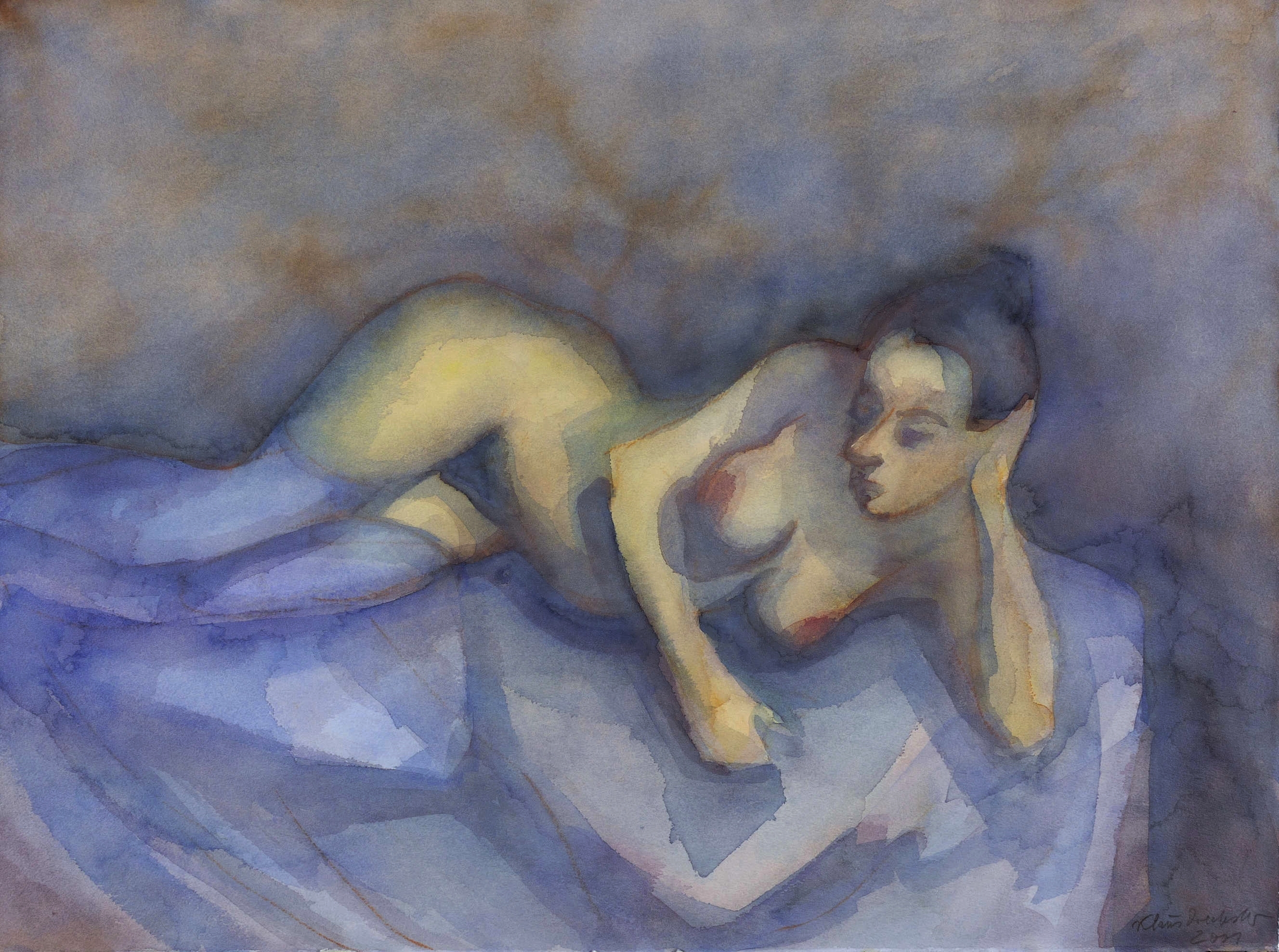 Klaus Drechsler – „Liegender Akt (Blaue Stunde)“