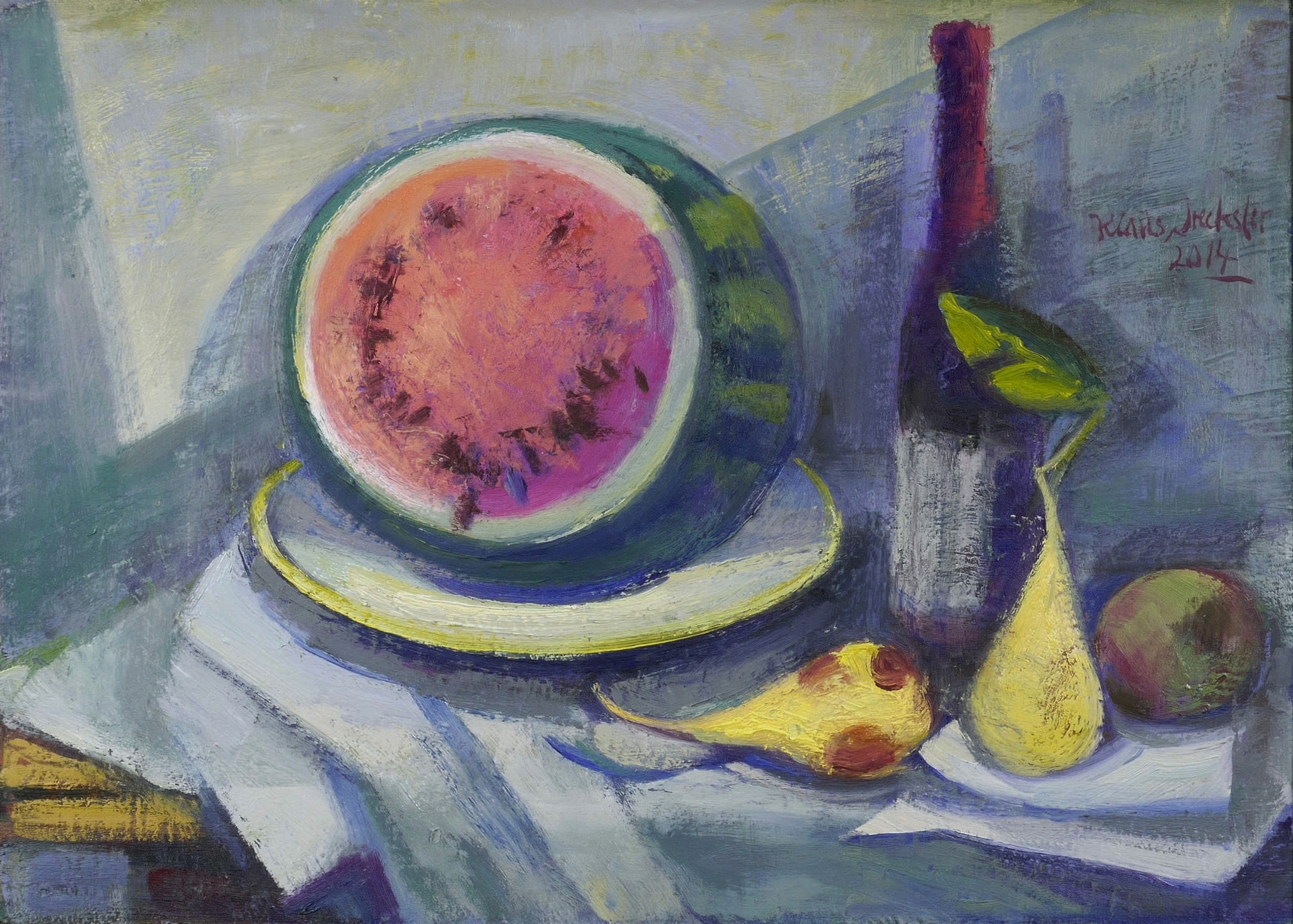 Stillleben mit halber Melone