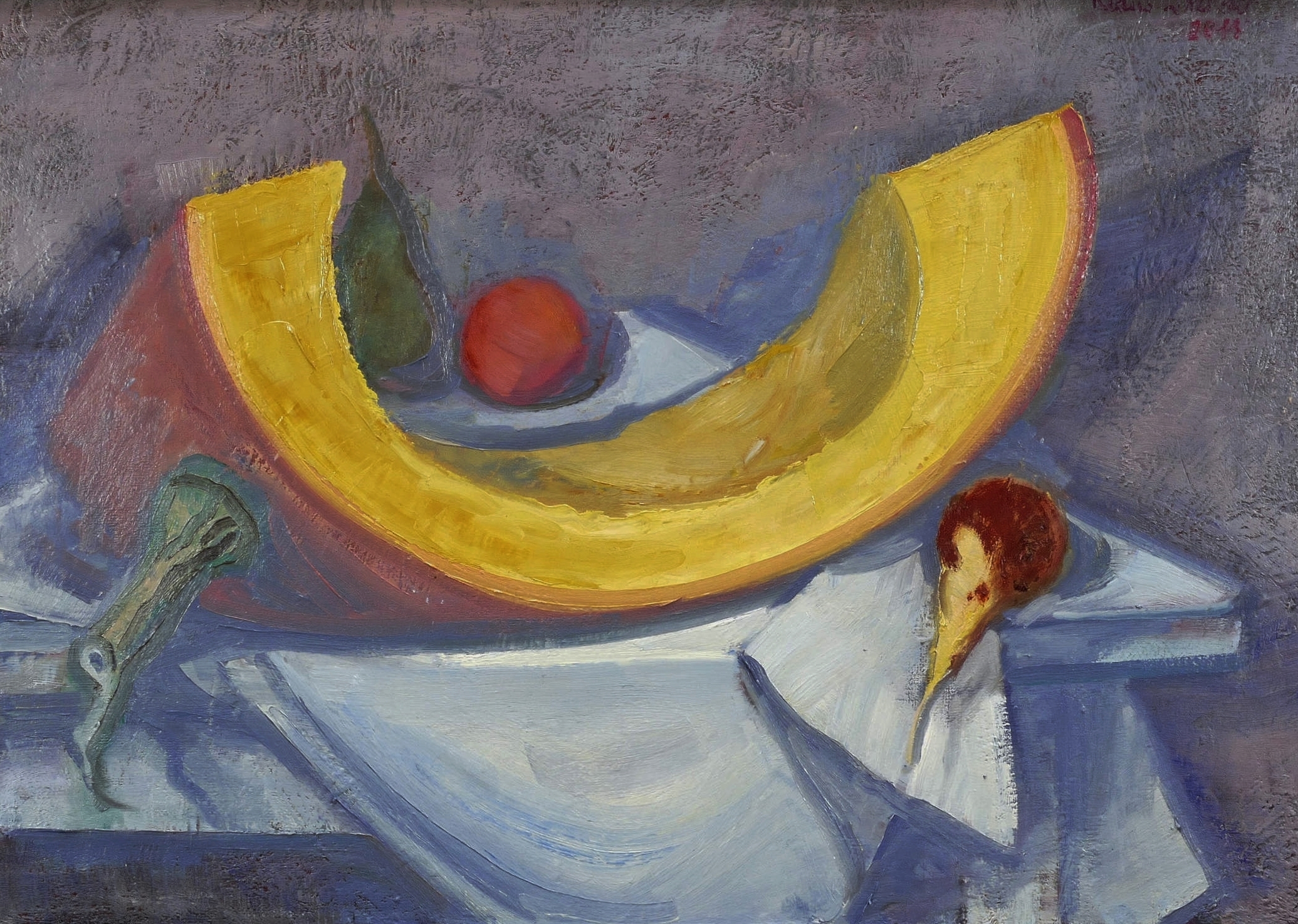 Stillleben mit großem Kürbisstück Stillleben mit großem Kürbisstück