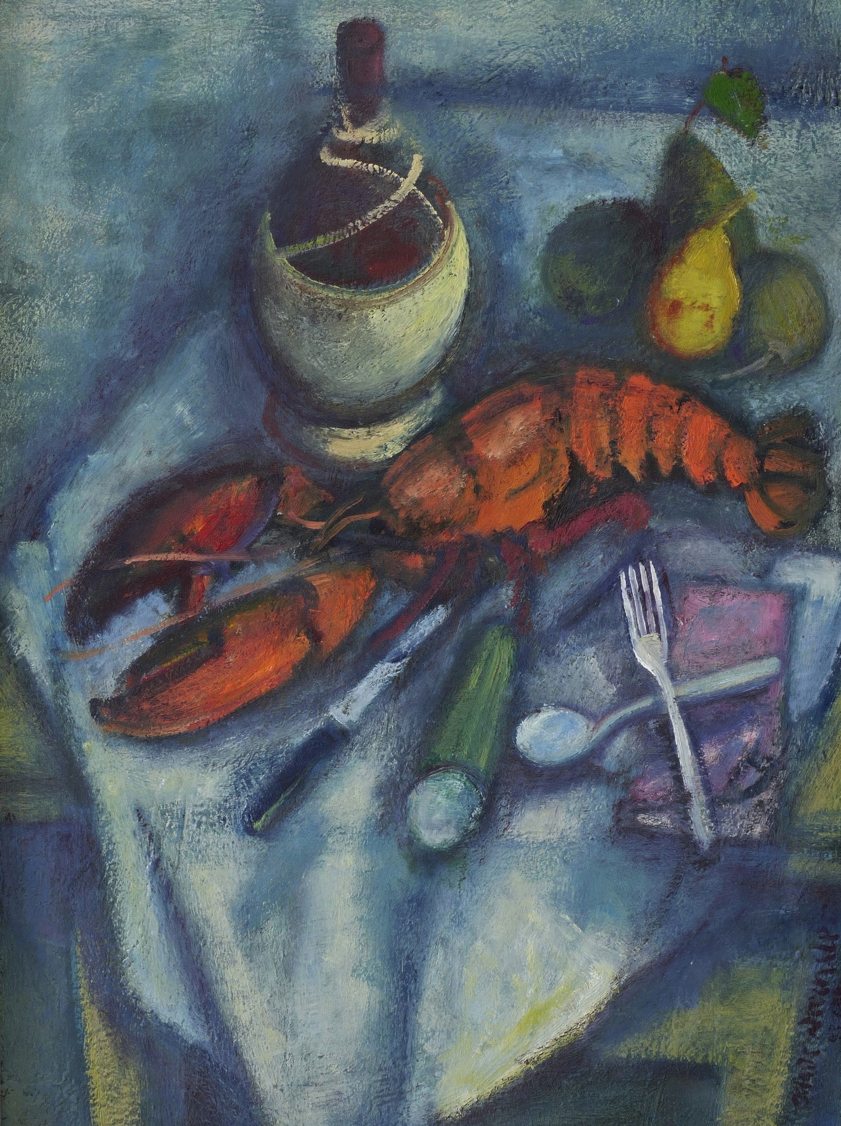 Klaus Drechsler, Abstelltisch mit Hummer, 1998-2000