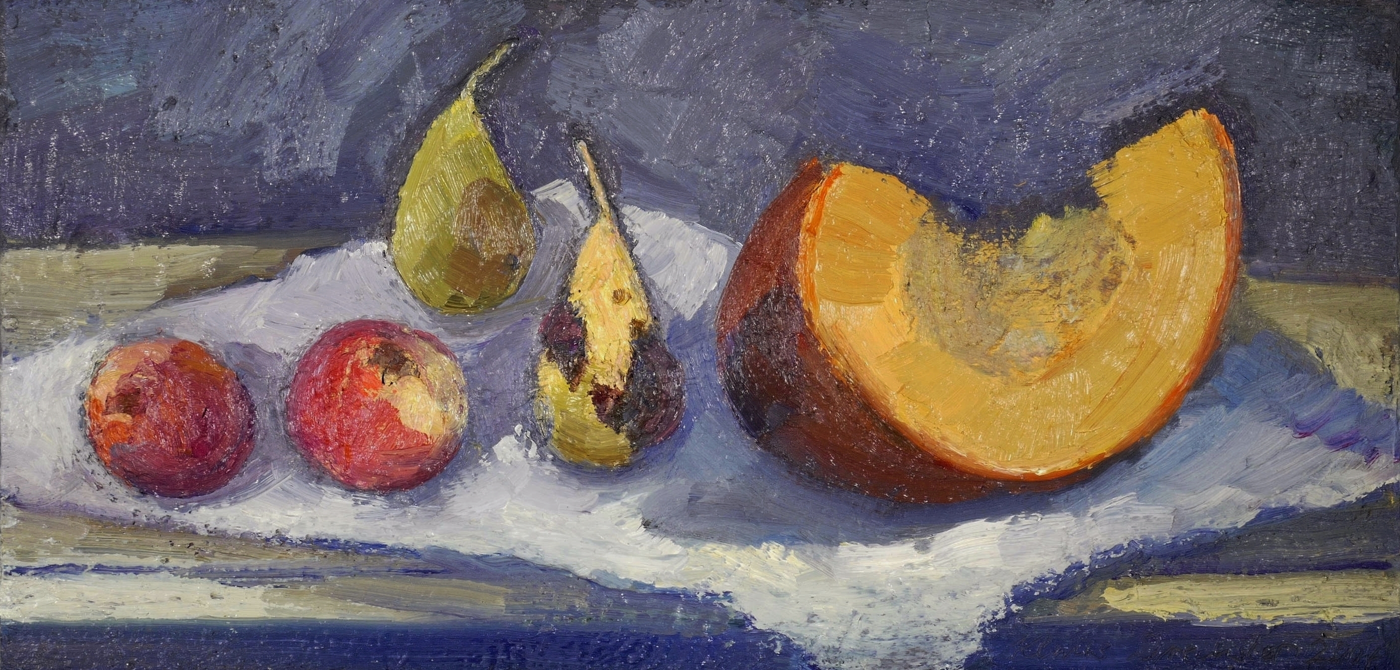 Äpfel, Birnen und Kürbisstück