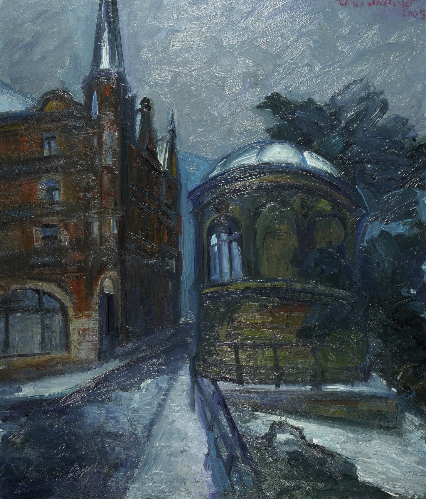 Winternacht am Joseph-Herrmann-Denkmal