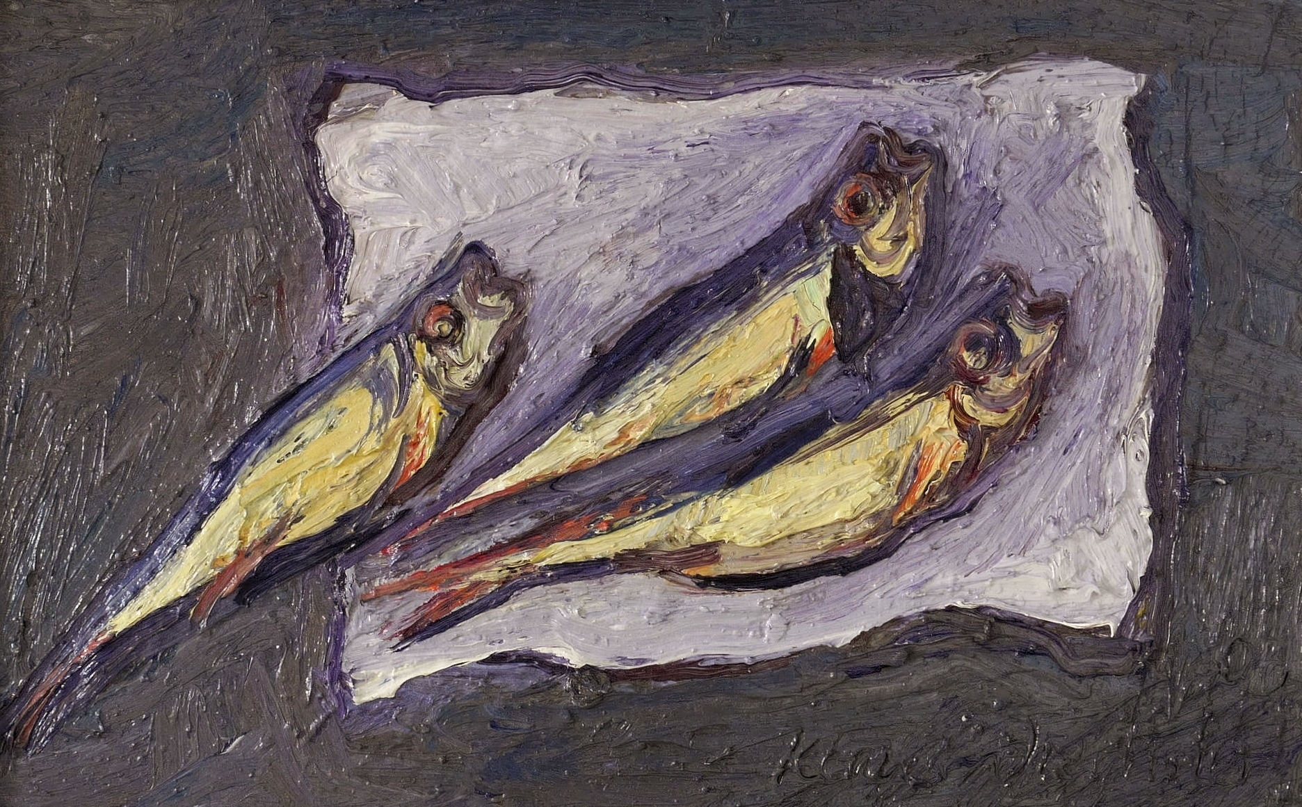 Drei kleine Räucherfische