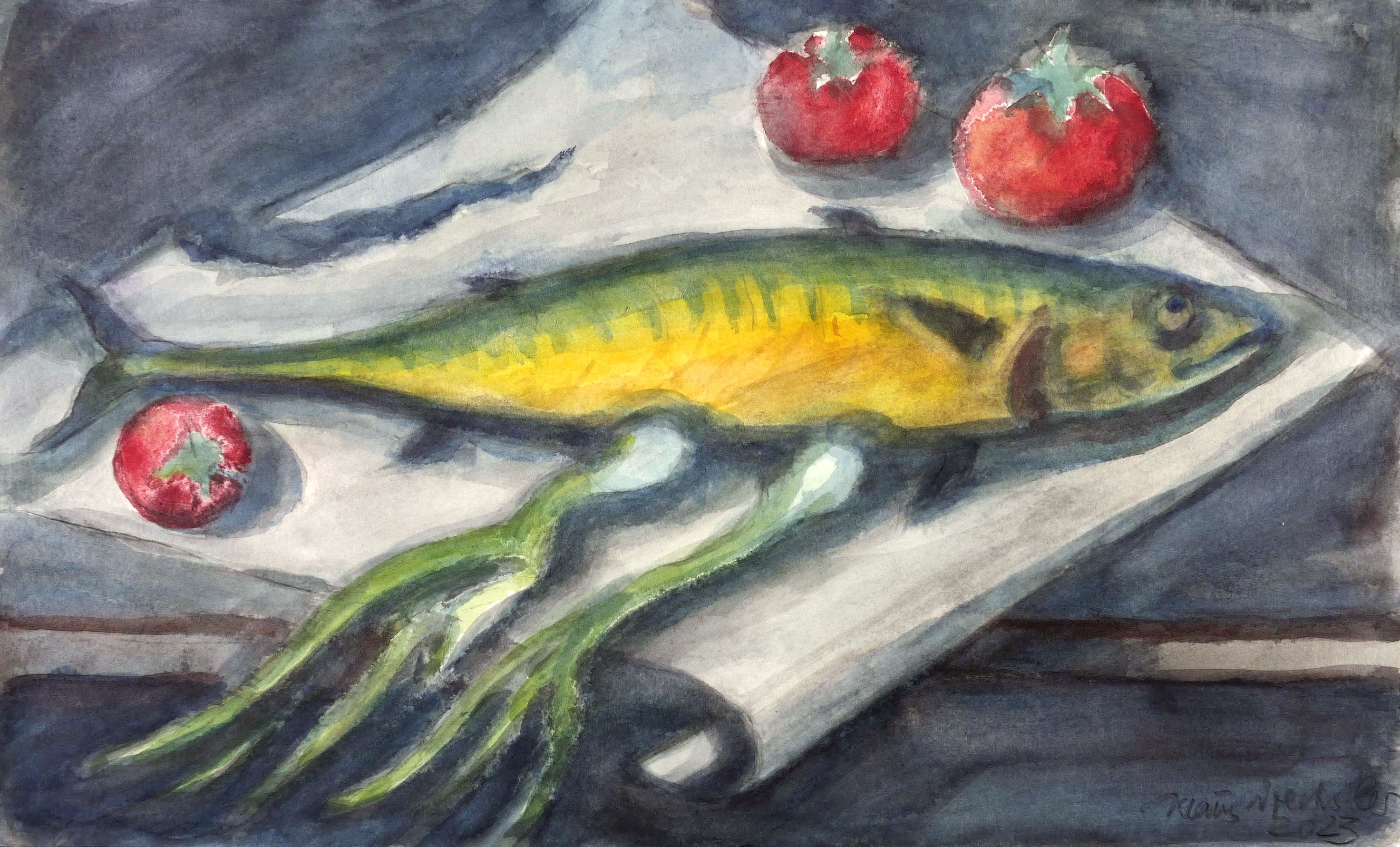 Stillleben mit Räucherfisch Stillleben mit Räucherfisch