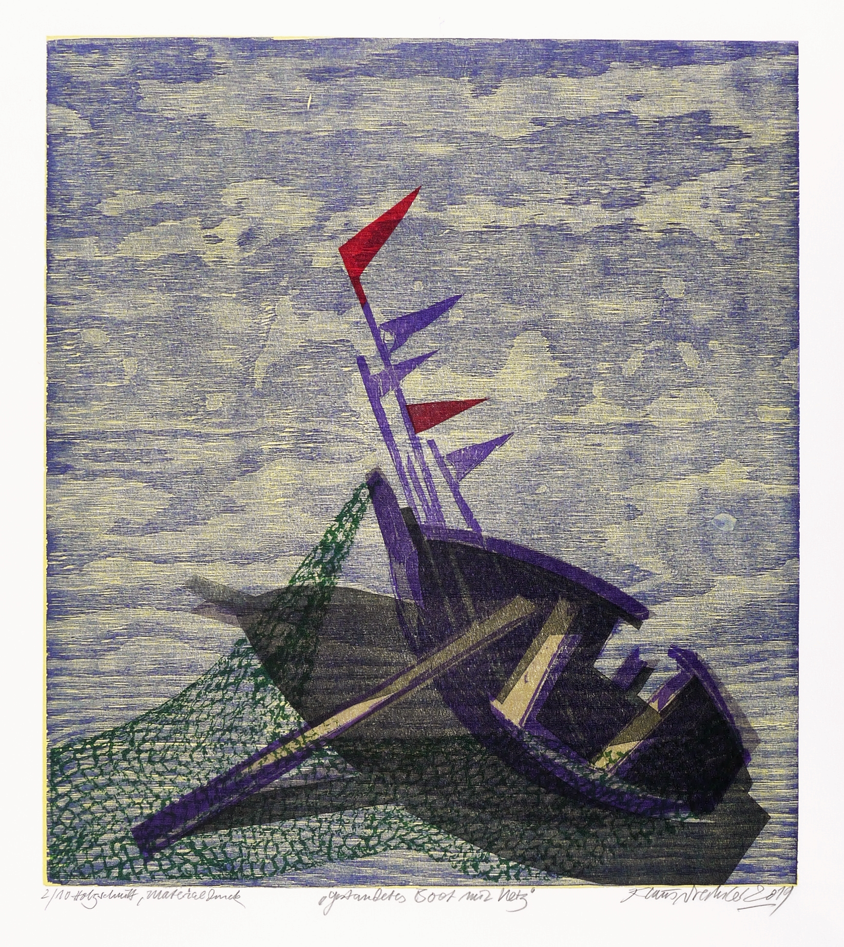 Klaus Drechsler – „Gestrandetes Boot mit Netz“