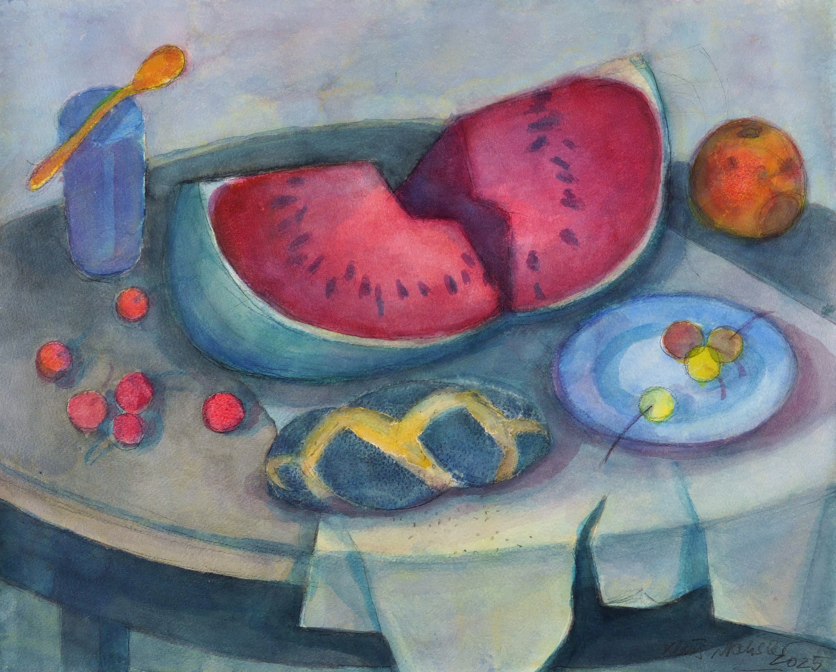 Zerbrochenes Melonenstück Zerbrochenes Melonenstück