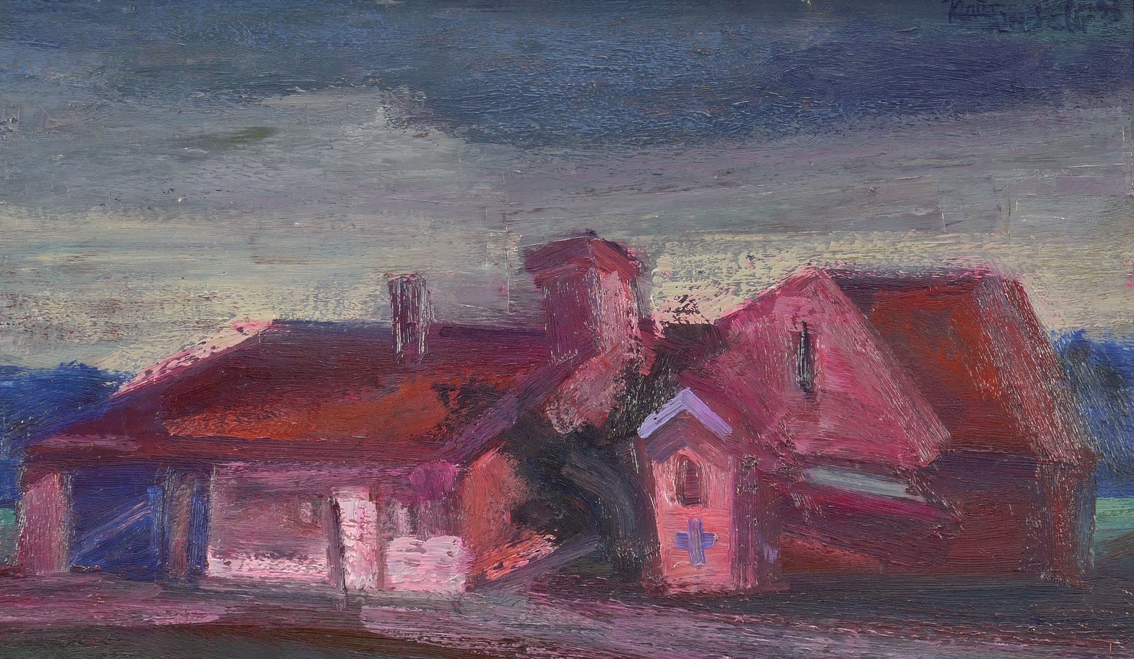 Klaus Drechsler, Bauerngehöft mit kleiner Marienkapelle (Belgien), 1993