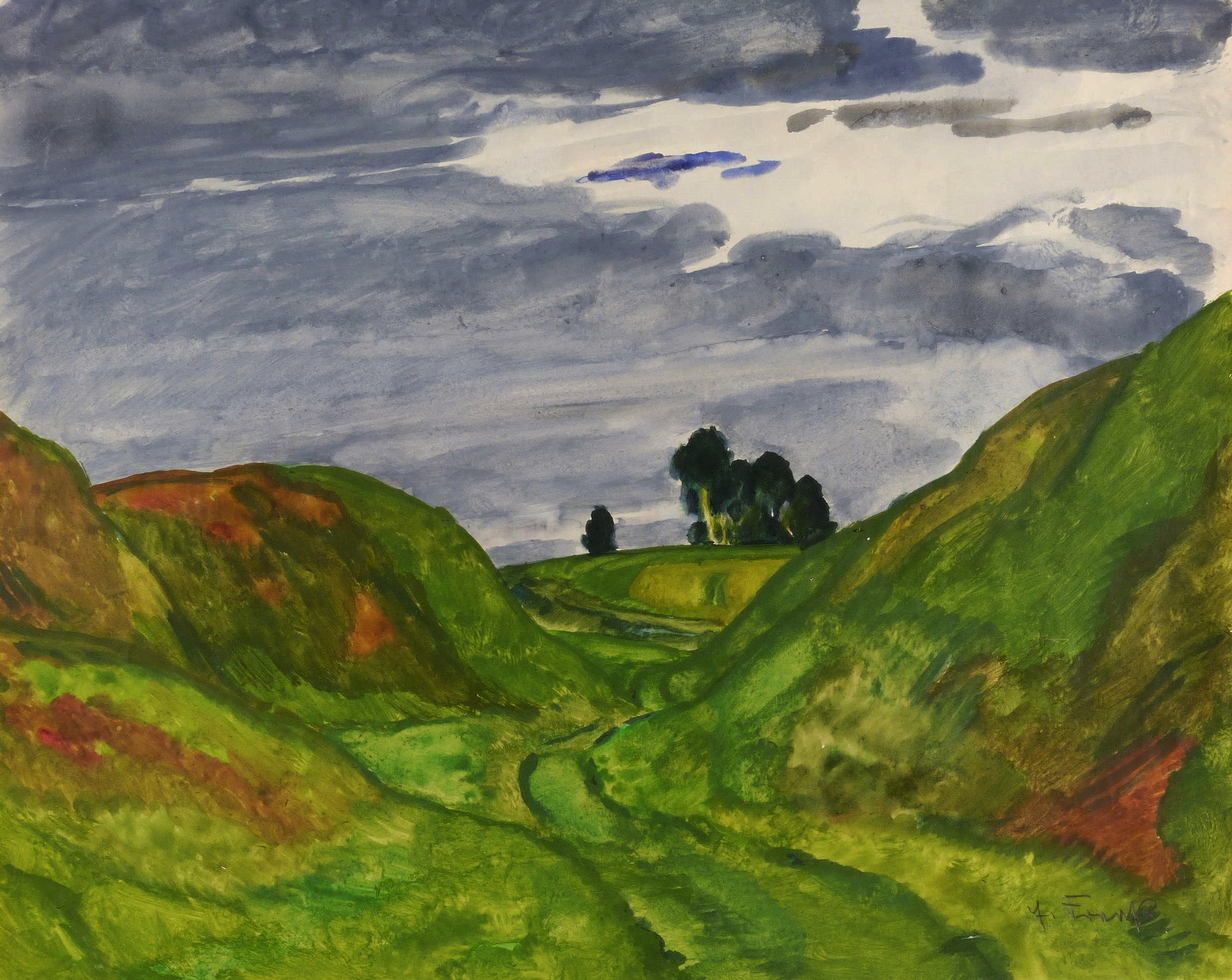 Erich Fraaß, Landschaft bei Gostritz, um 1929