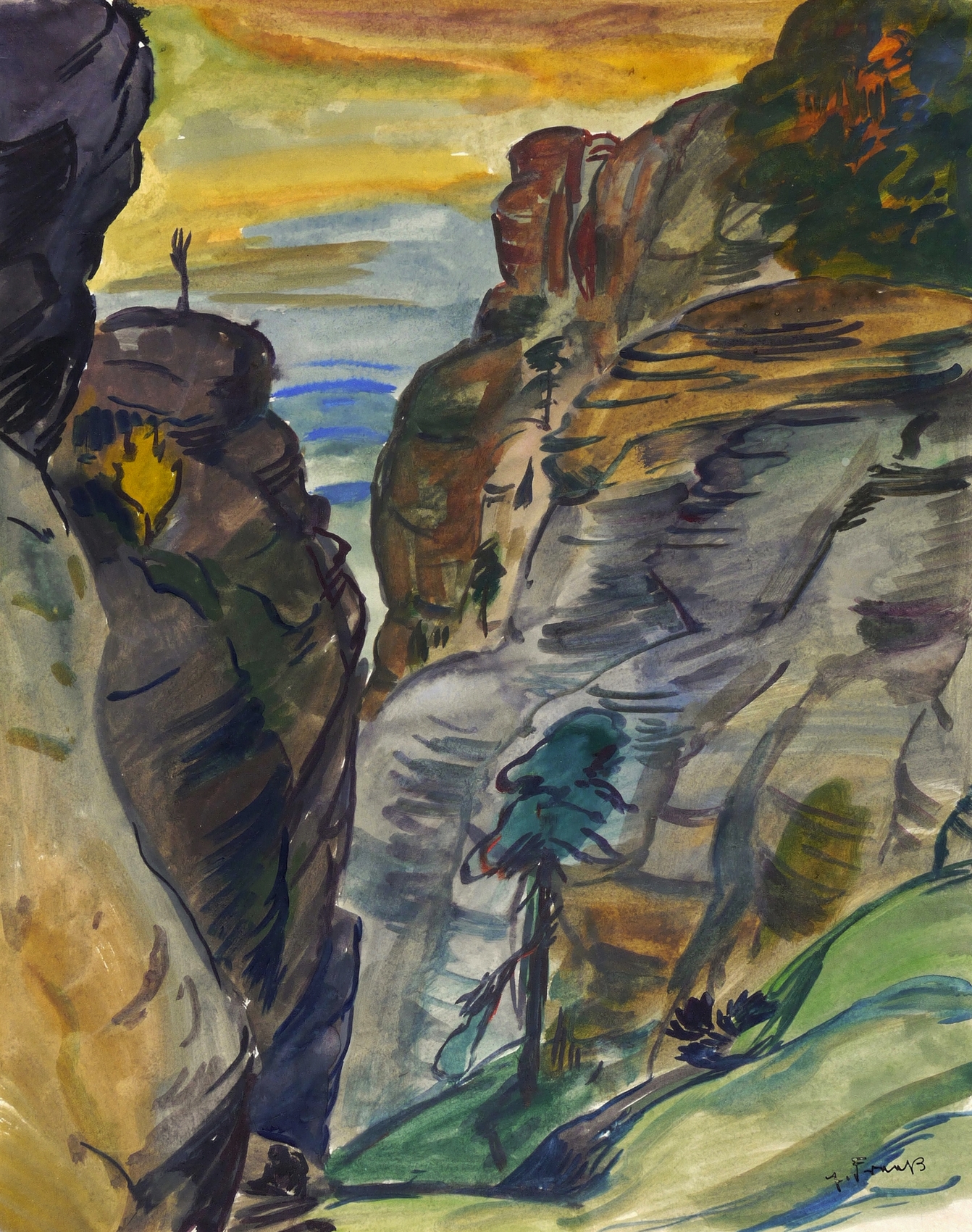 Erich Fraaß, Felsen (Sächsische Schweiz), 1925