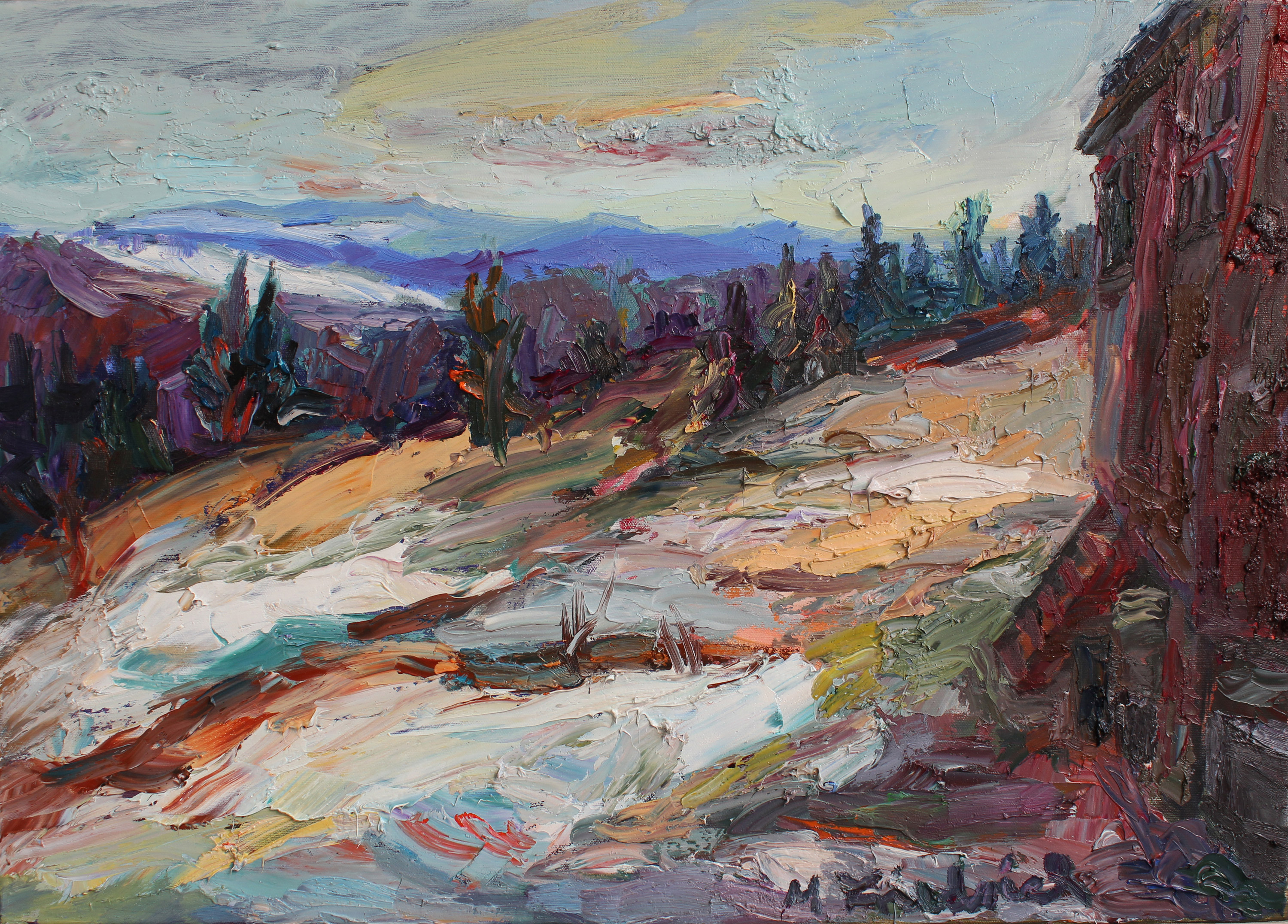 Mandy Friedrich – „Bauwagen im Gebirge“