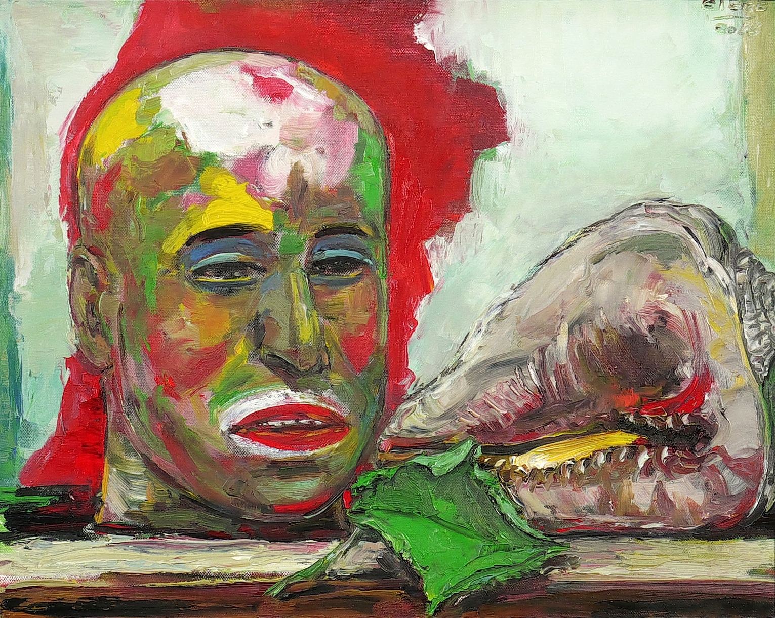 Puppenkopf und Muschel III Puppenkopf und Muschel III