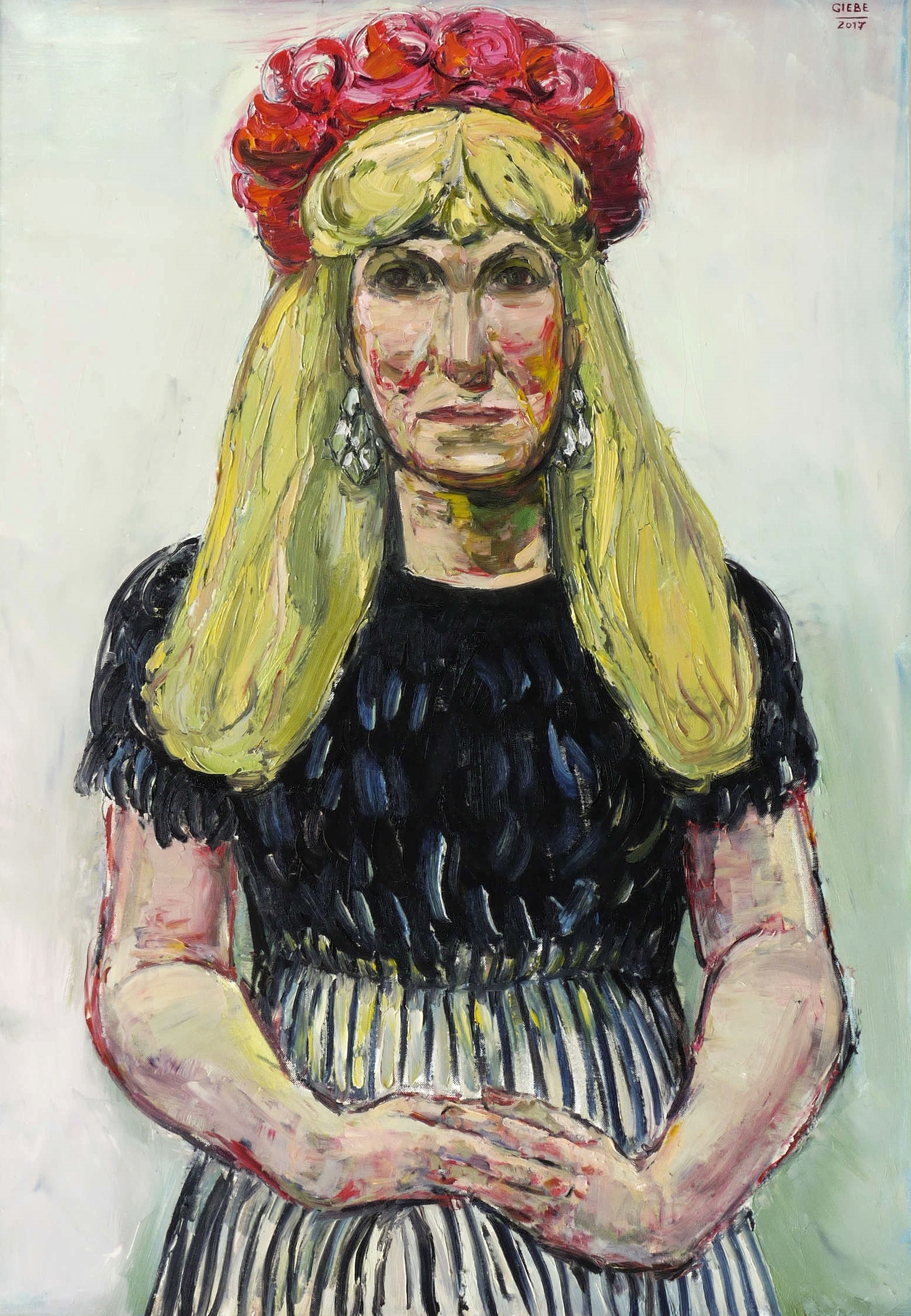 Frau mit Rosenkranz im Haar Frau mit Rosenkranz im Haar