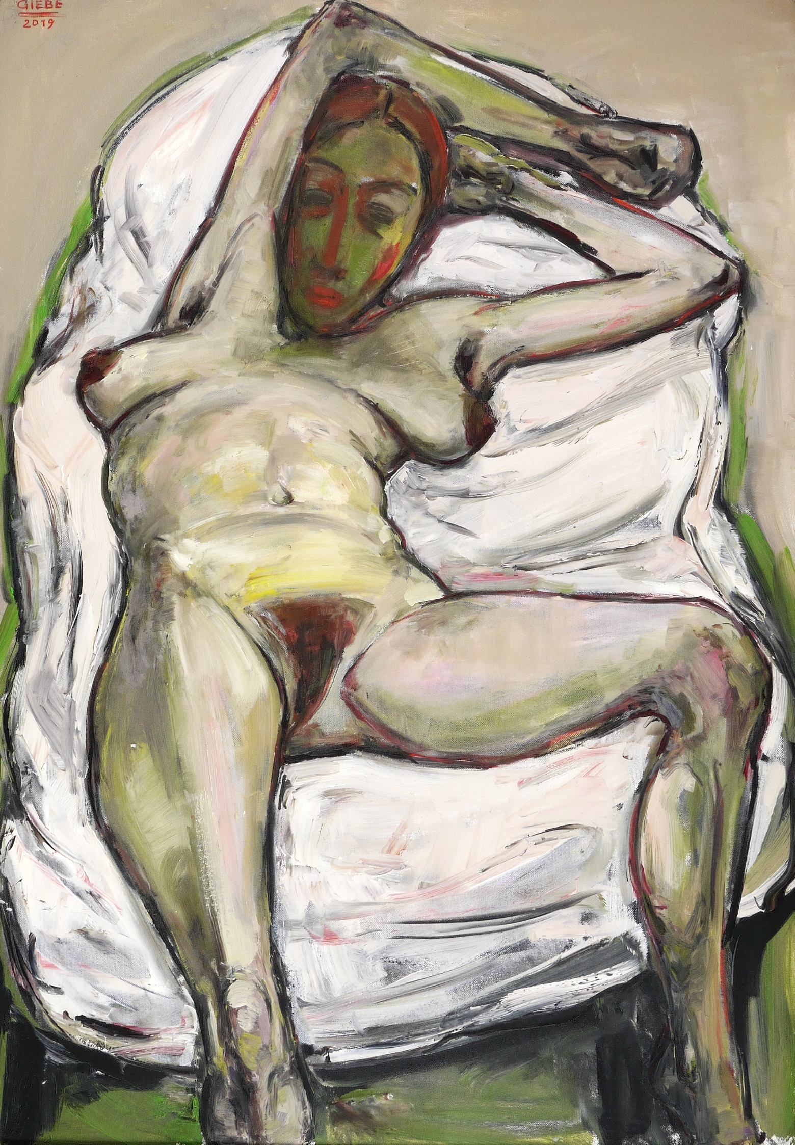 Liegender Akt von vorn