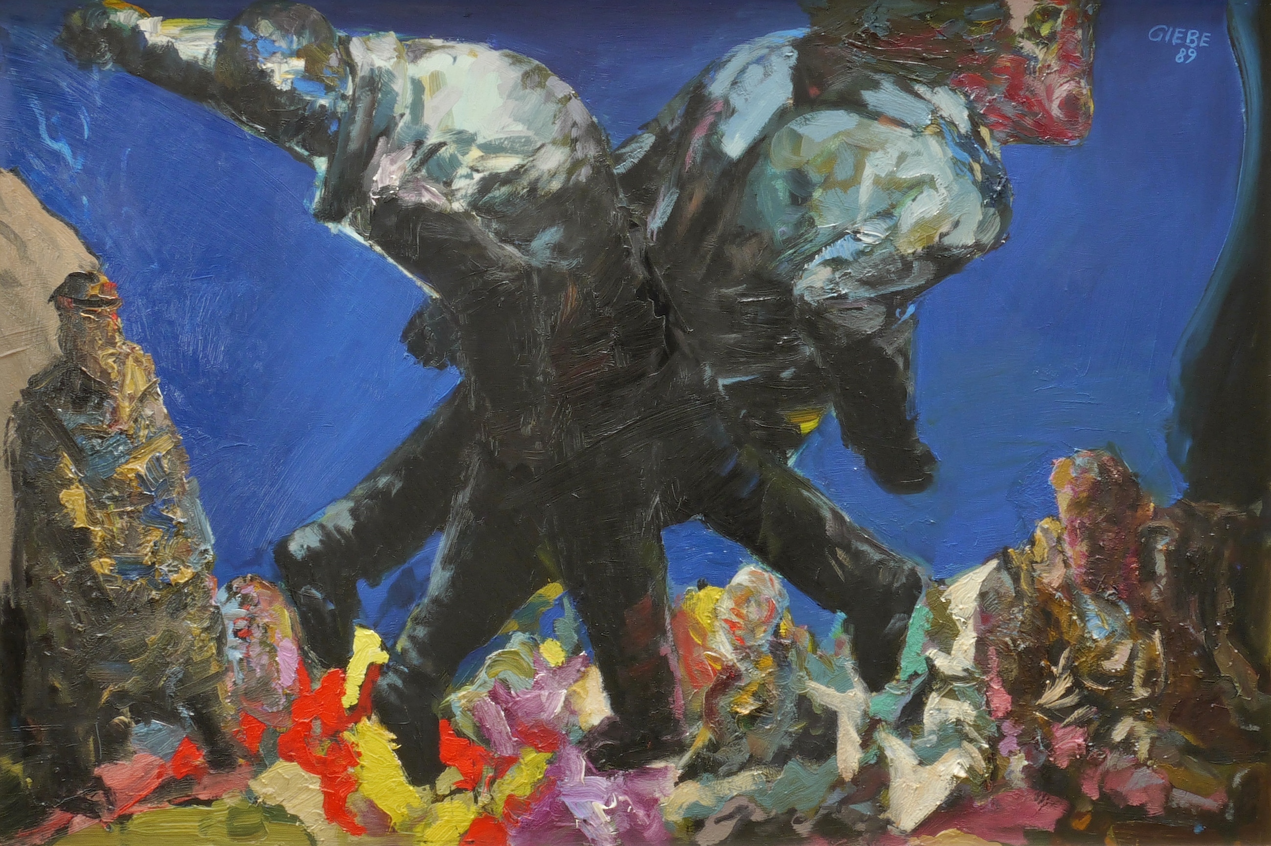 Hubertus Giebe, Zwei gekreuzte Männer, 1989