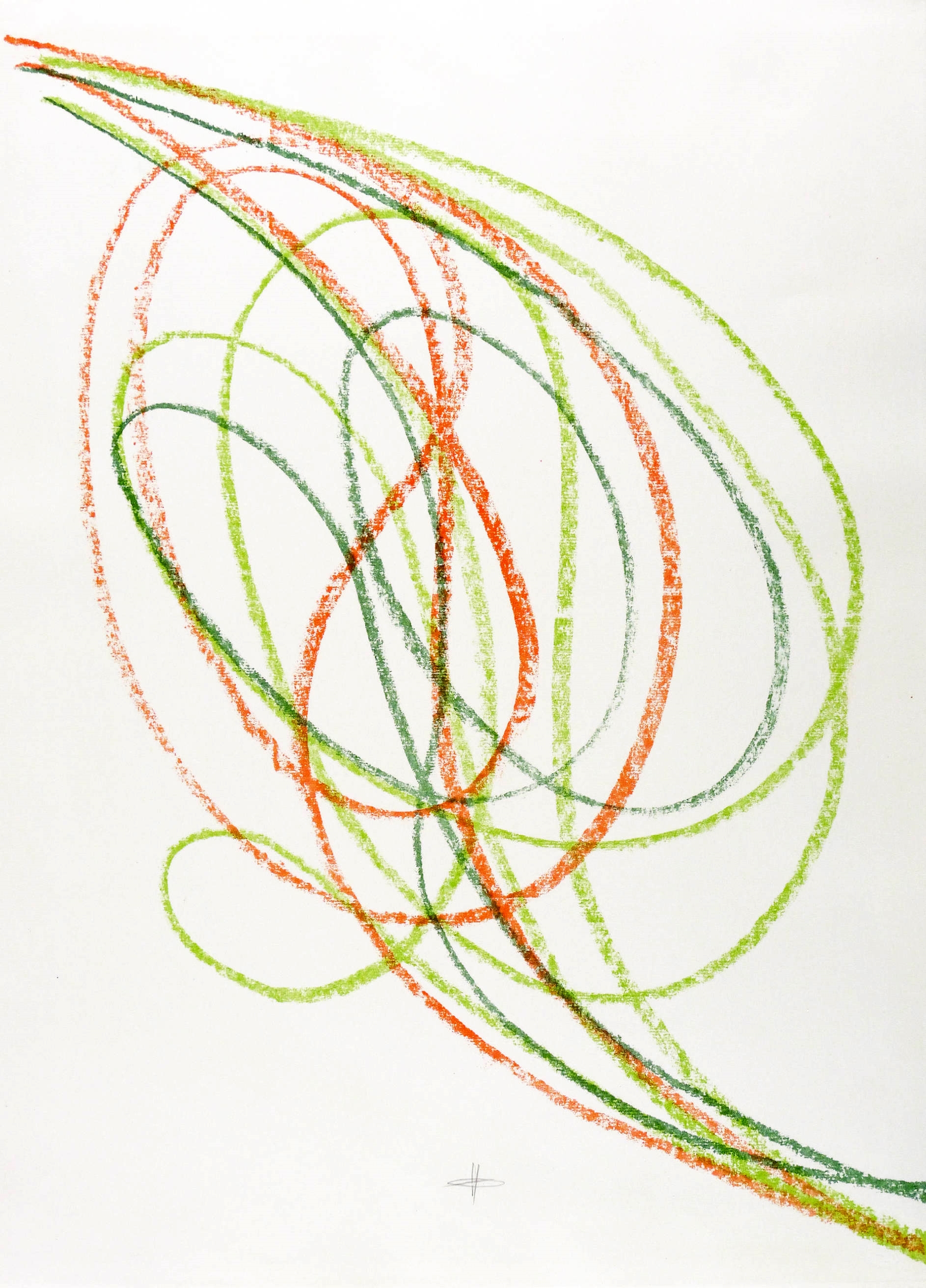 Blattform V (Skalendruck 1+2+3 - Dunkelgrün, Hellgrün & Orange)