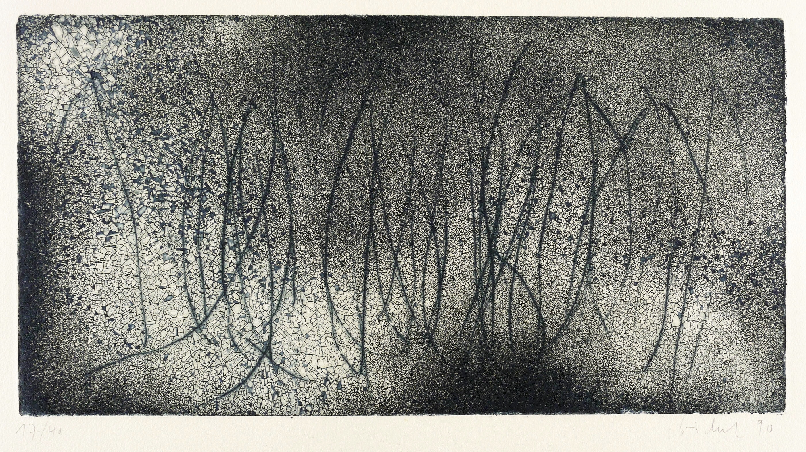 Eberhard Göschel, Ohne Titel (Vertikale Schwünge), 1990