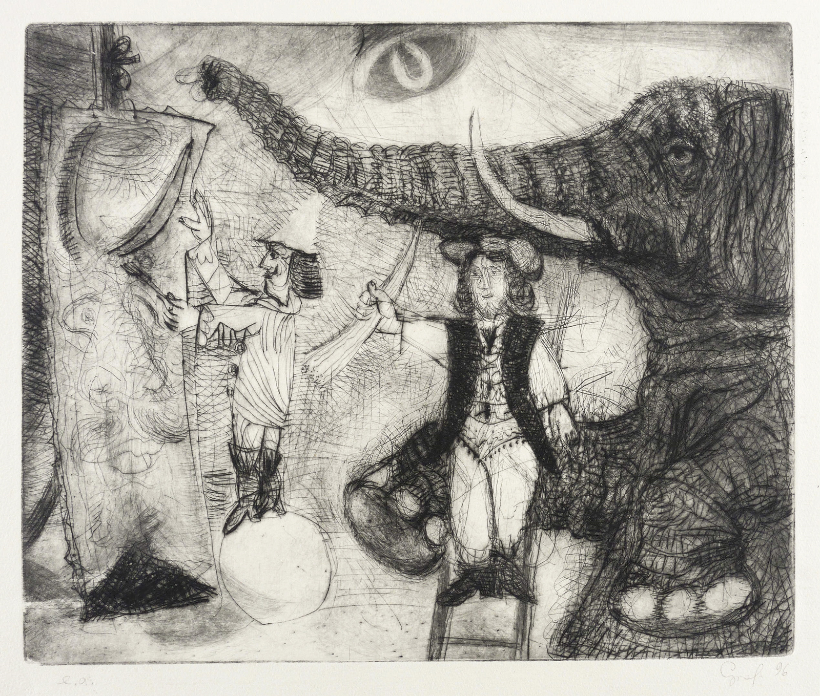 Das Porträtieren des Elefanten