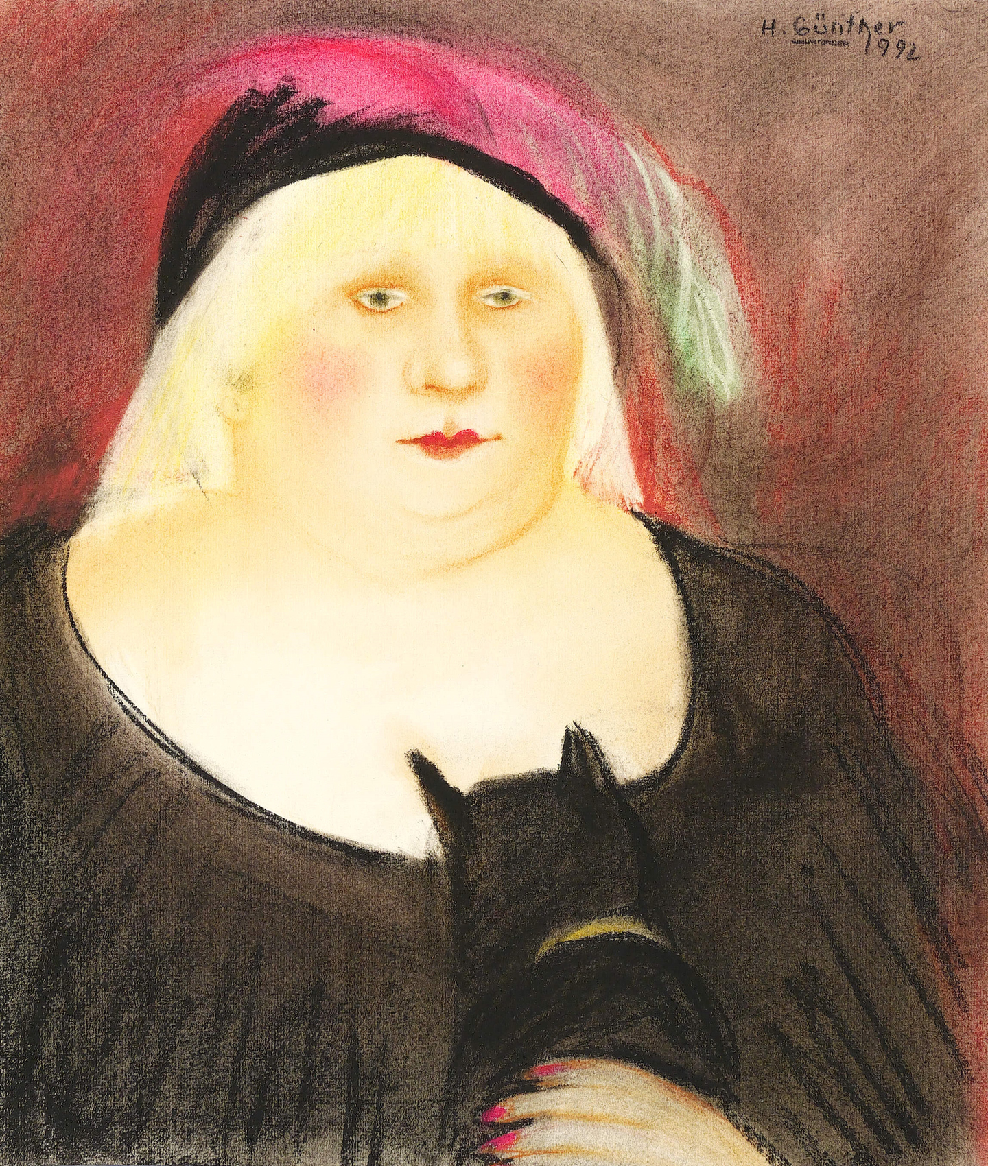 Herta Günther, Dame mit Hund, 1992