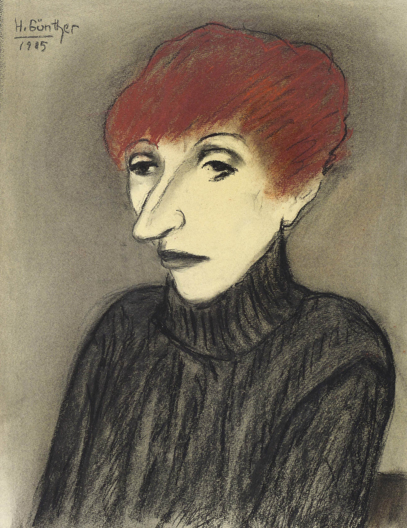 Herta Günther – „Frau mit schwarzem Rollkragenpullover“