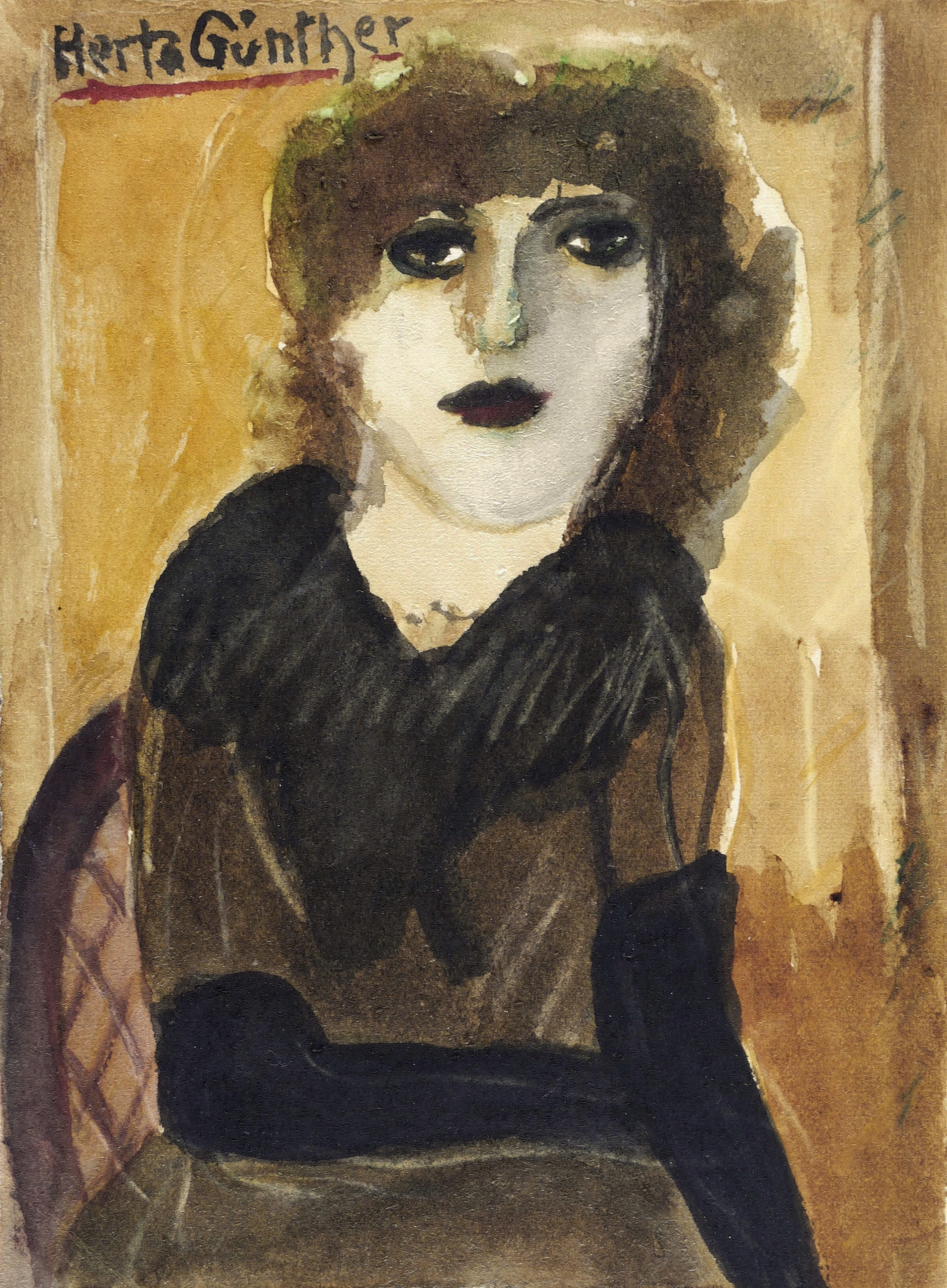 o.T. (Junge Frau mit langen Handschuhen)