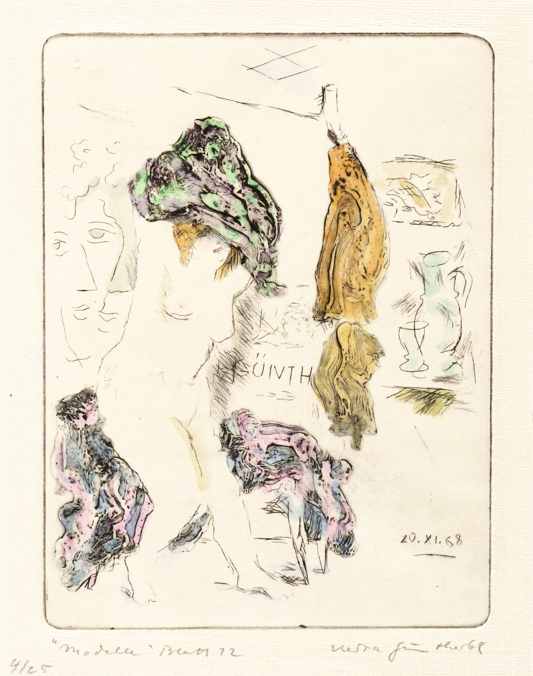 Modell, entkleidend Modell, entkleidend