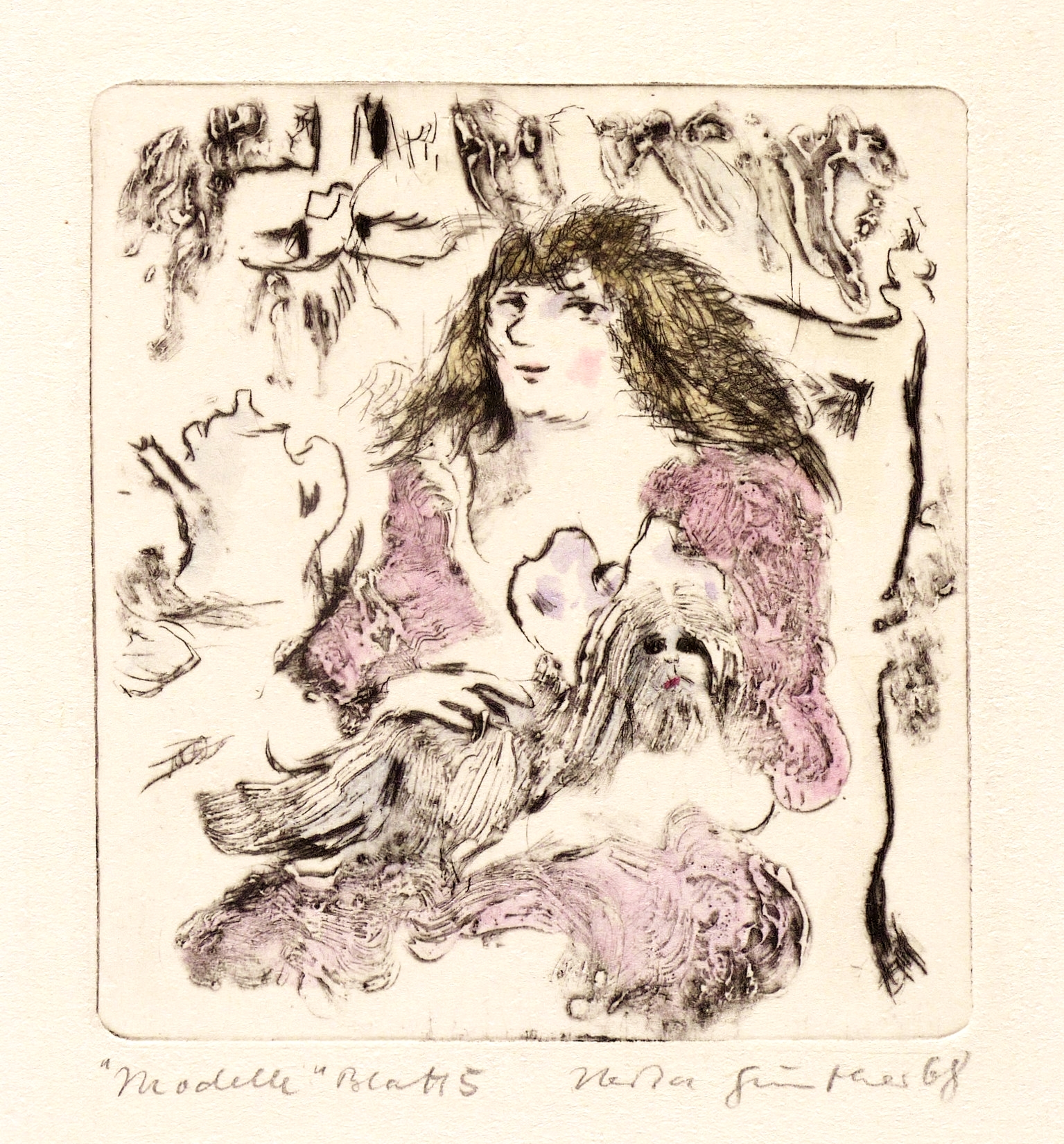 Dora mit Schoßhund Dora mit Schoßhund