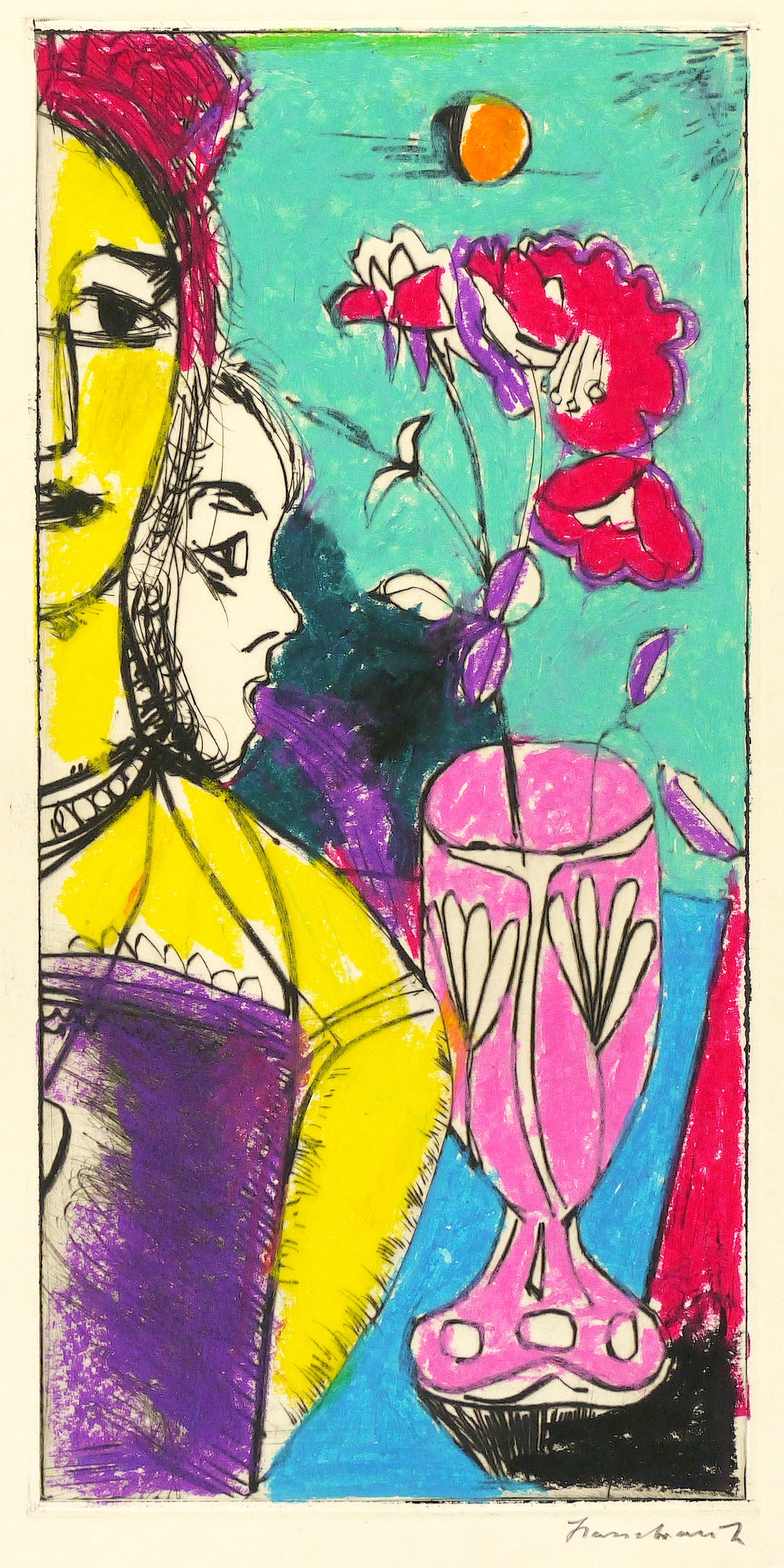 Blume im Glas (Köpfe)