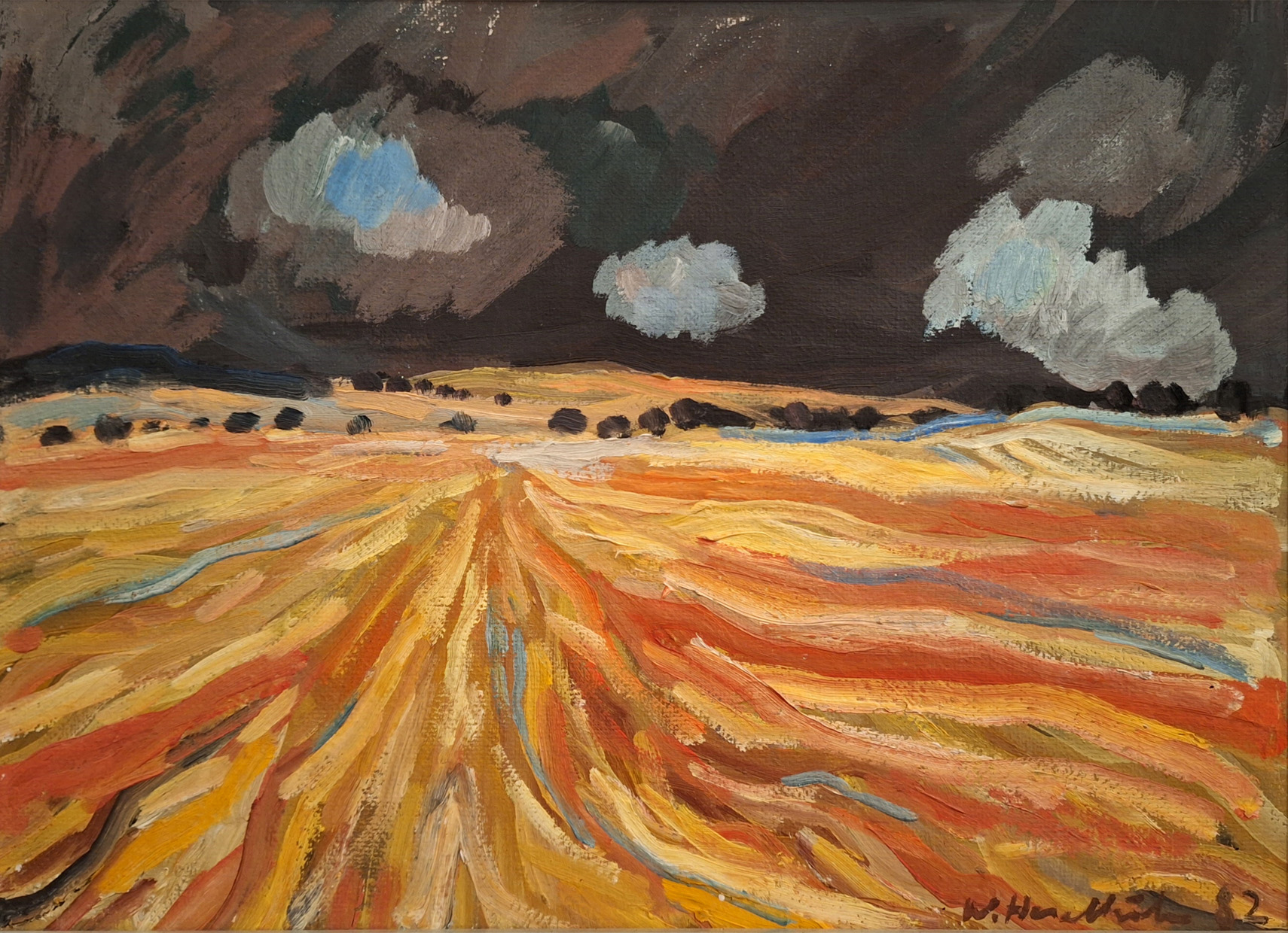 Werner Haselhuhn, Kleine Feldlandschaft, 1982