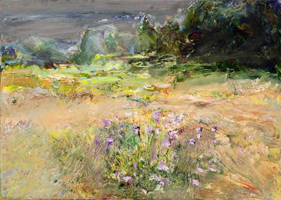 Johannes Heisig, Malvenwiese, 2021