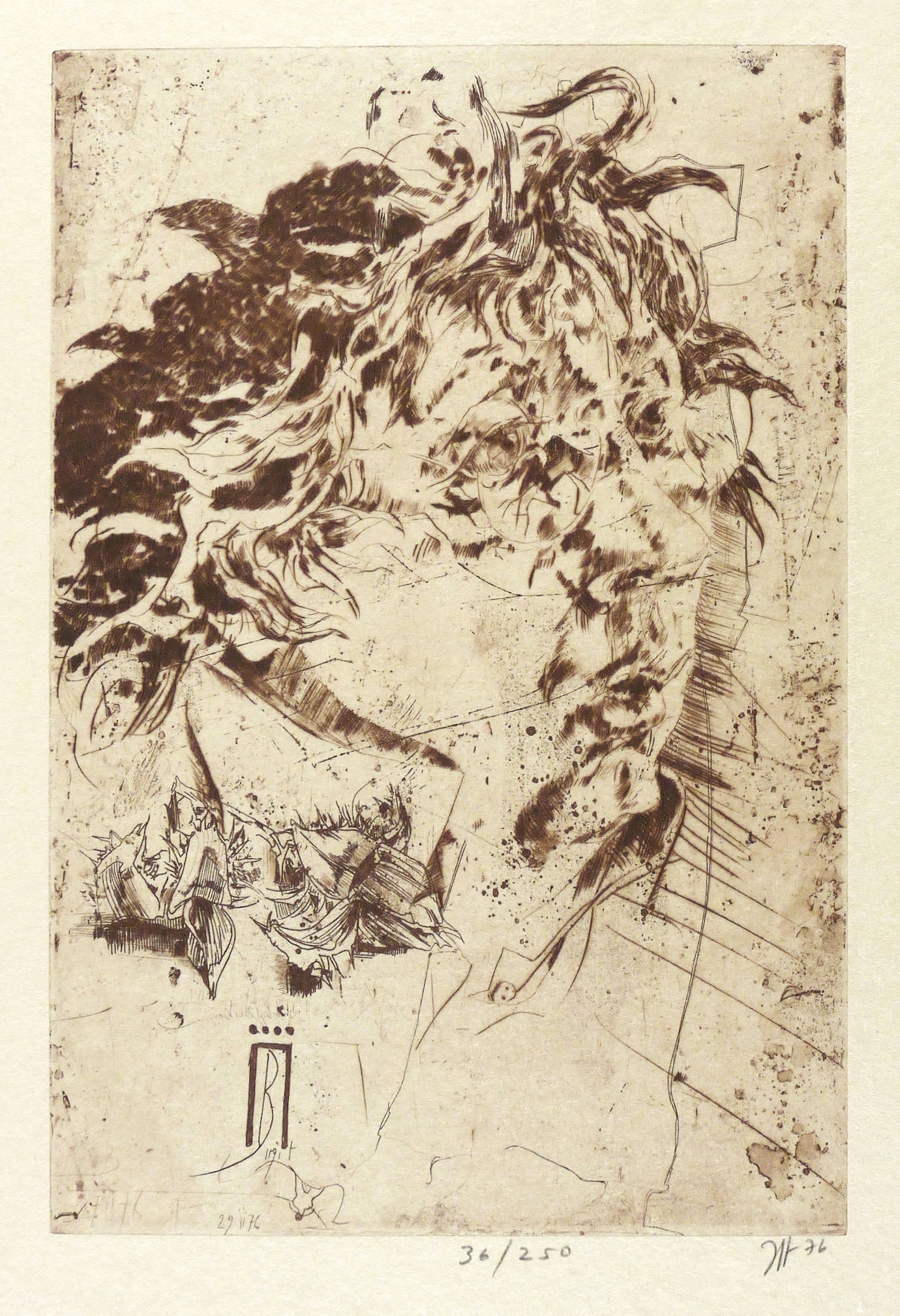 Horst Janssen, Selbstbildnis für Birgit, 1976