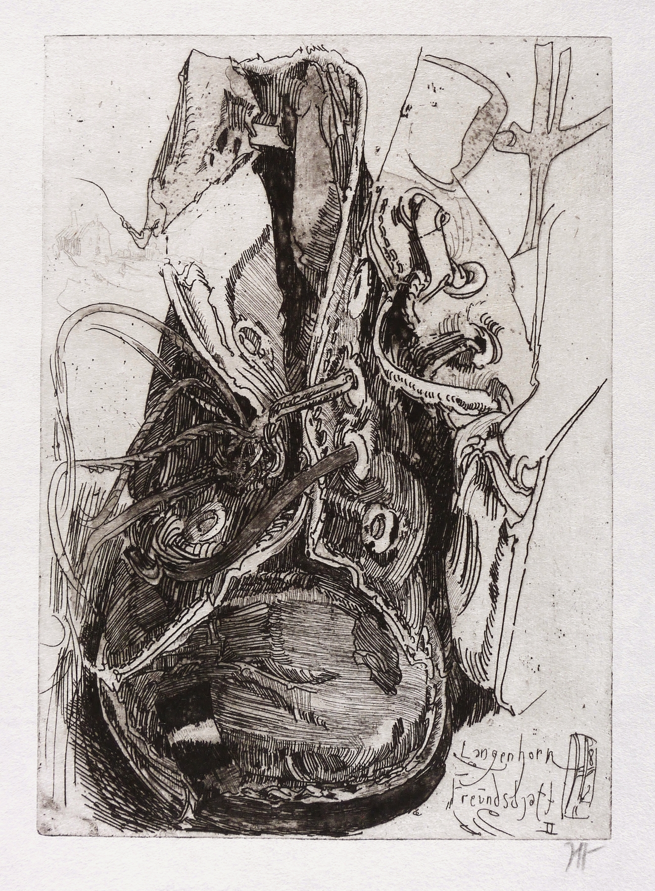 Horst Janssen, Schuh (Freundschaft II), 1982