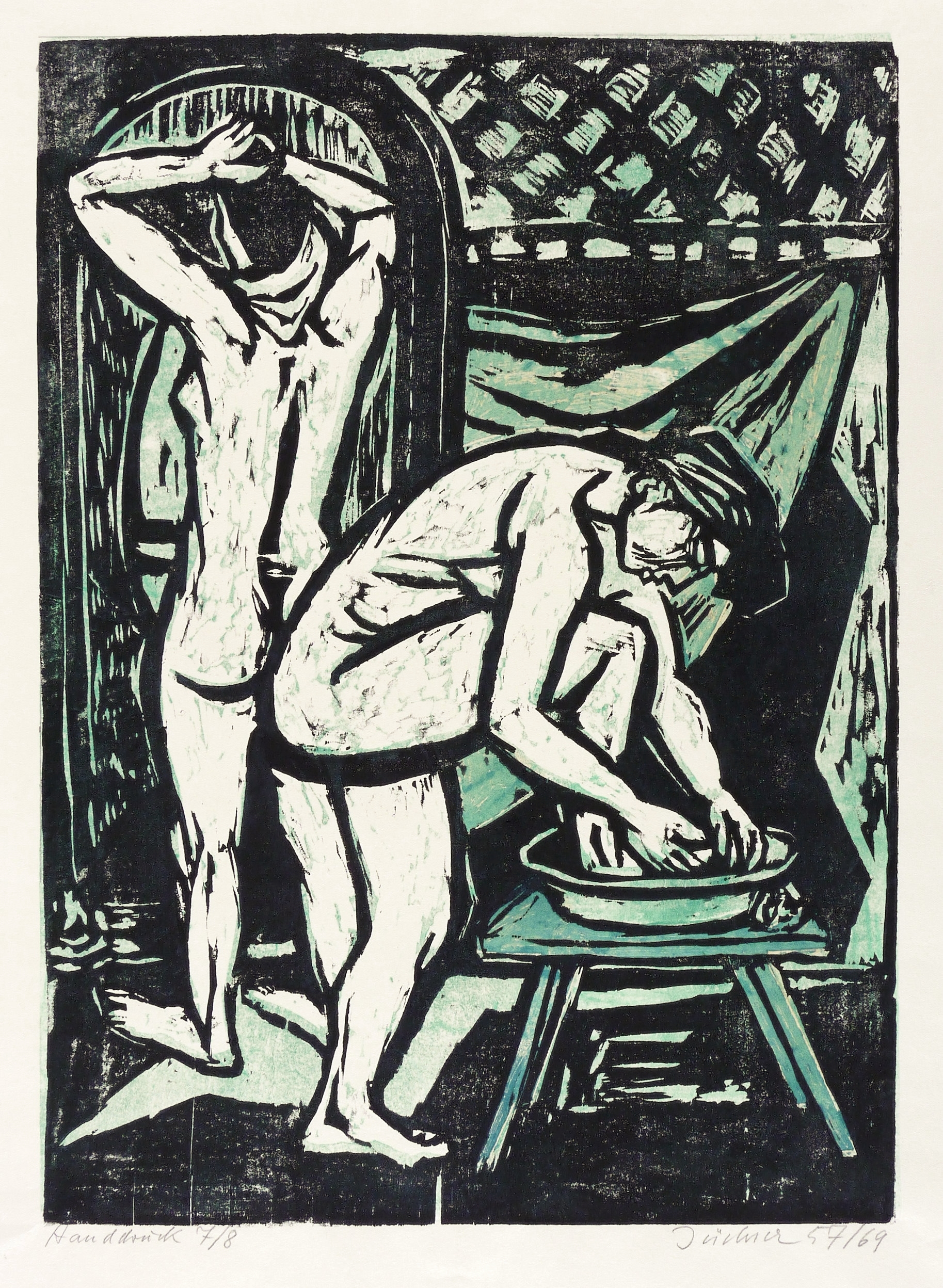 Hans Jüchser, Zwei badende Frauen, 1957/1969