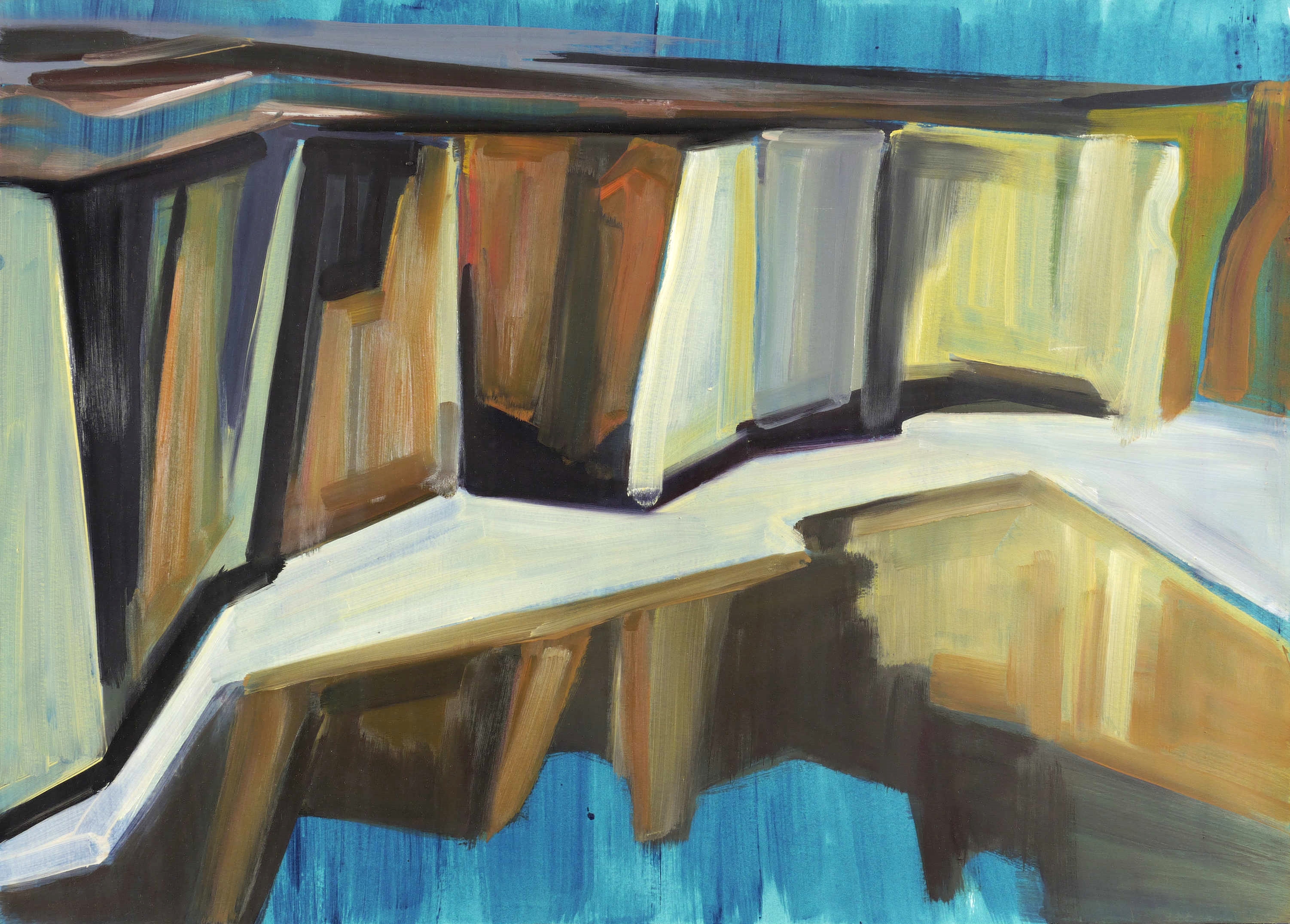 Spiegelung im Steinbruch