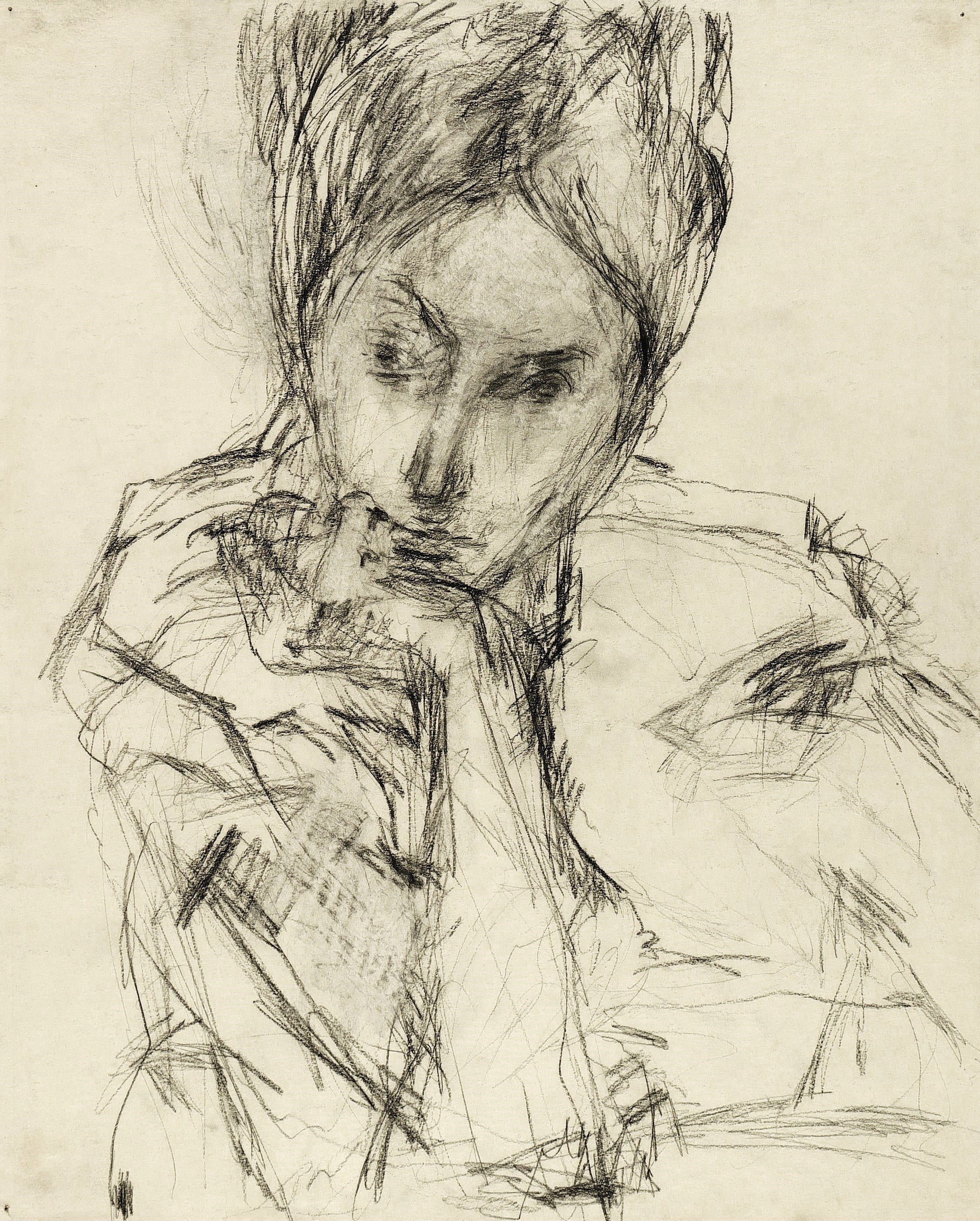 Siegfried Klotz – „Bildnisstudie einer Frau, sich den Kopf stützend“