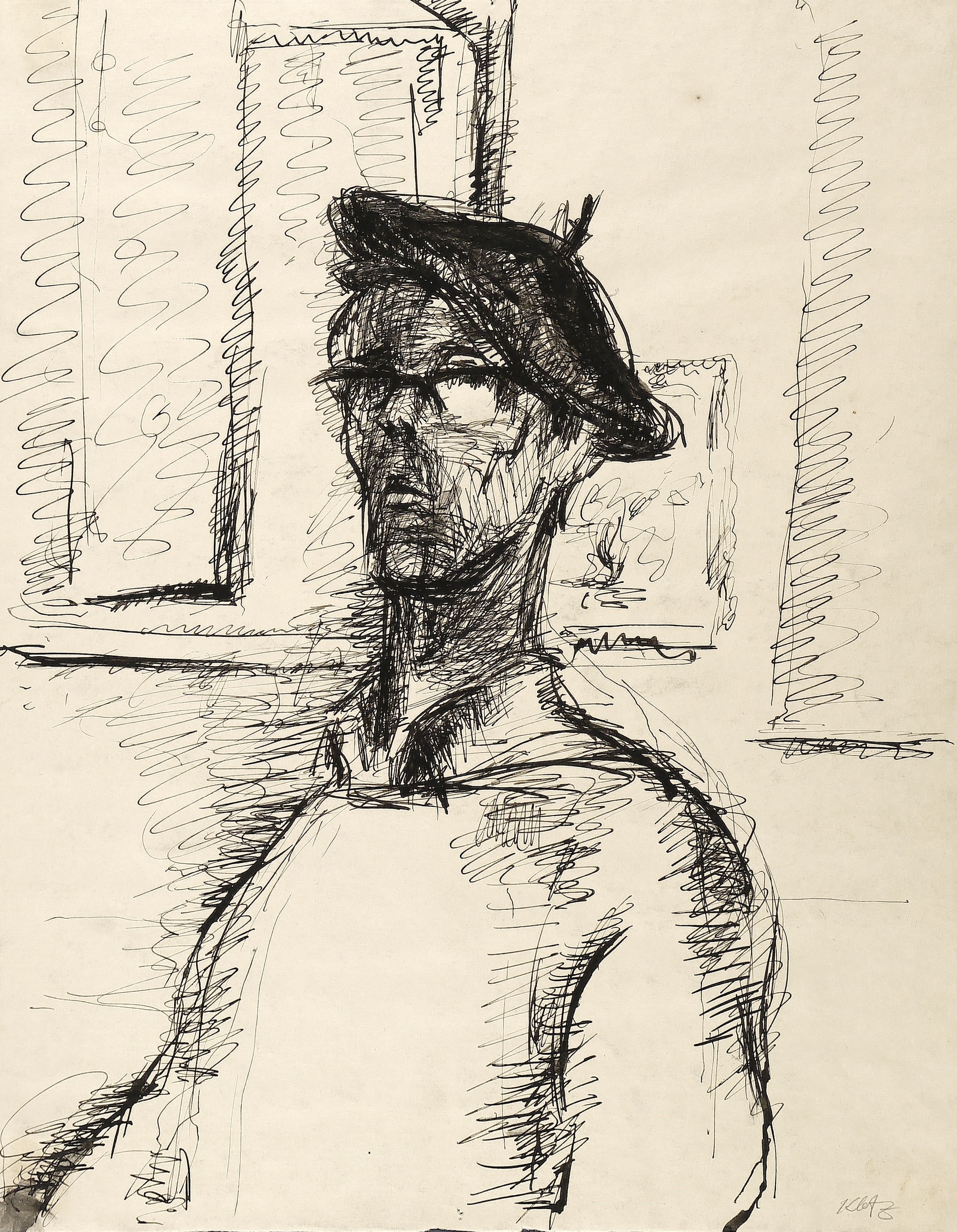 Siegfried Klotz, Selbstbildnis, um 1970