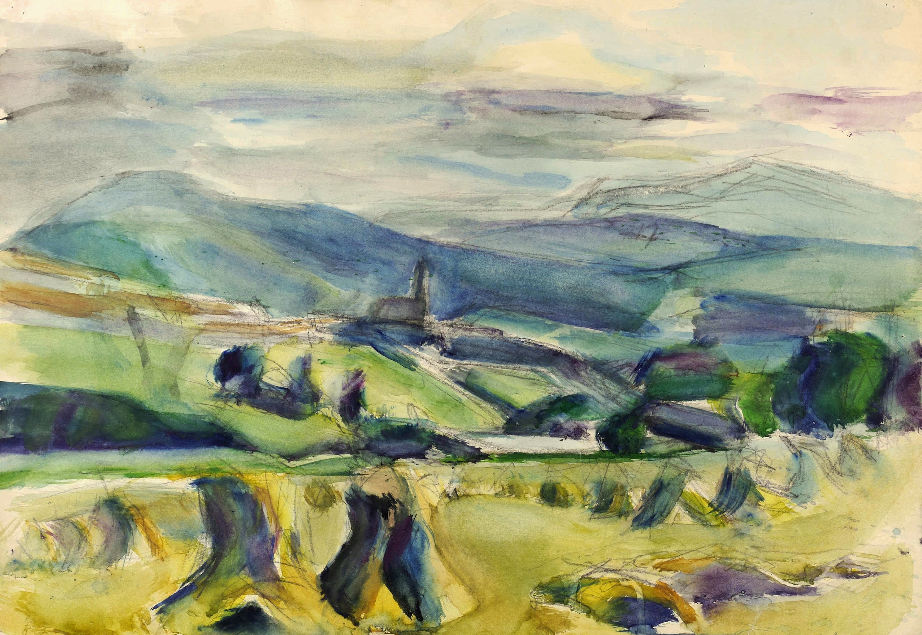 Siegfried Klotz, Vogtländische Landschaft (Spätsommer), 1975-1980