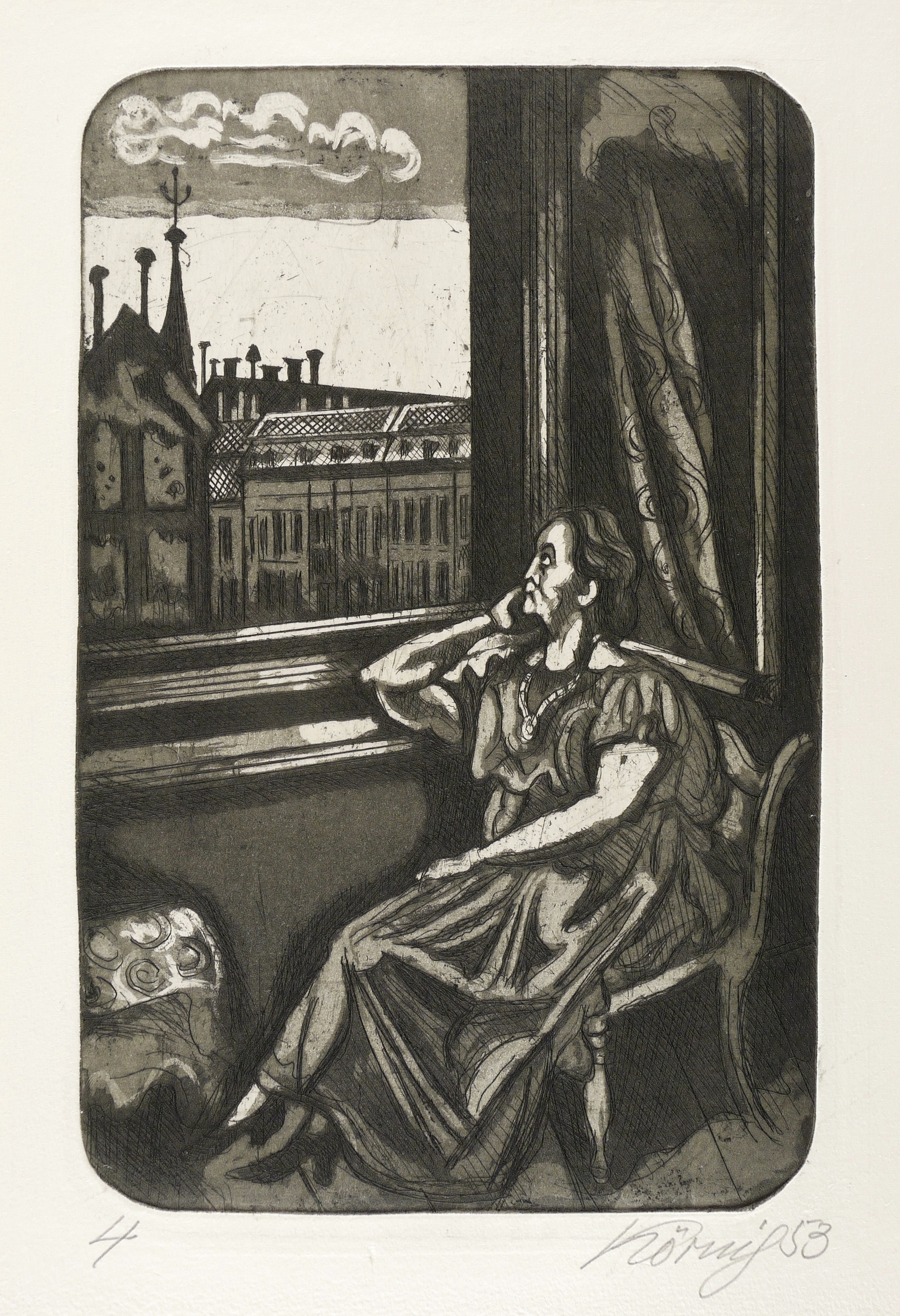 Ohne Titel (Meine Frau am Fenster)