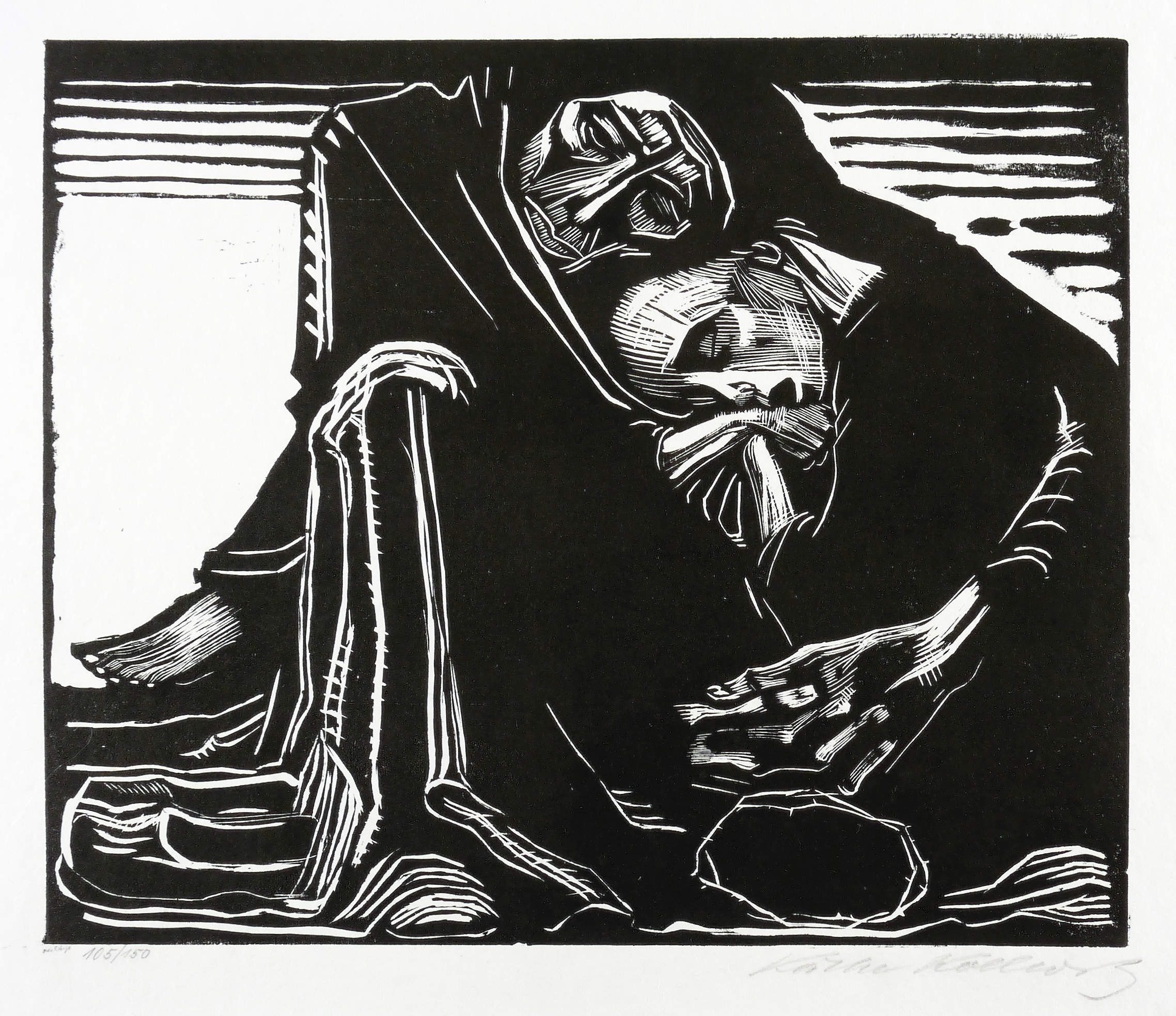 Tod mit Frau im Schoß