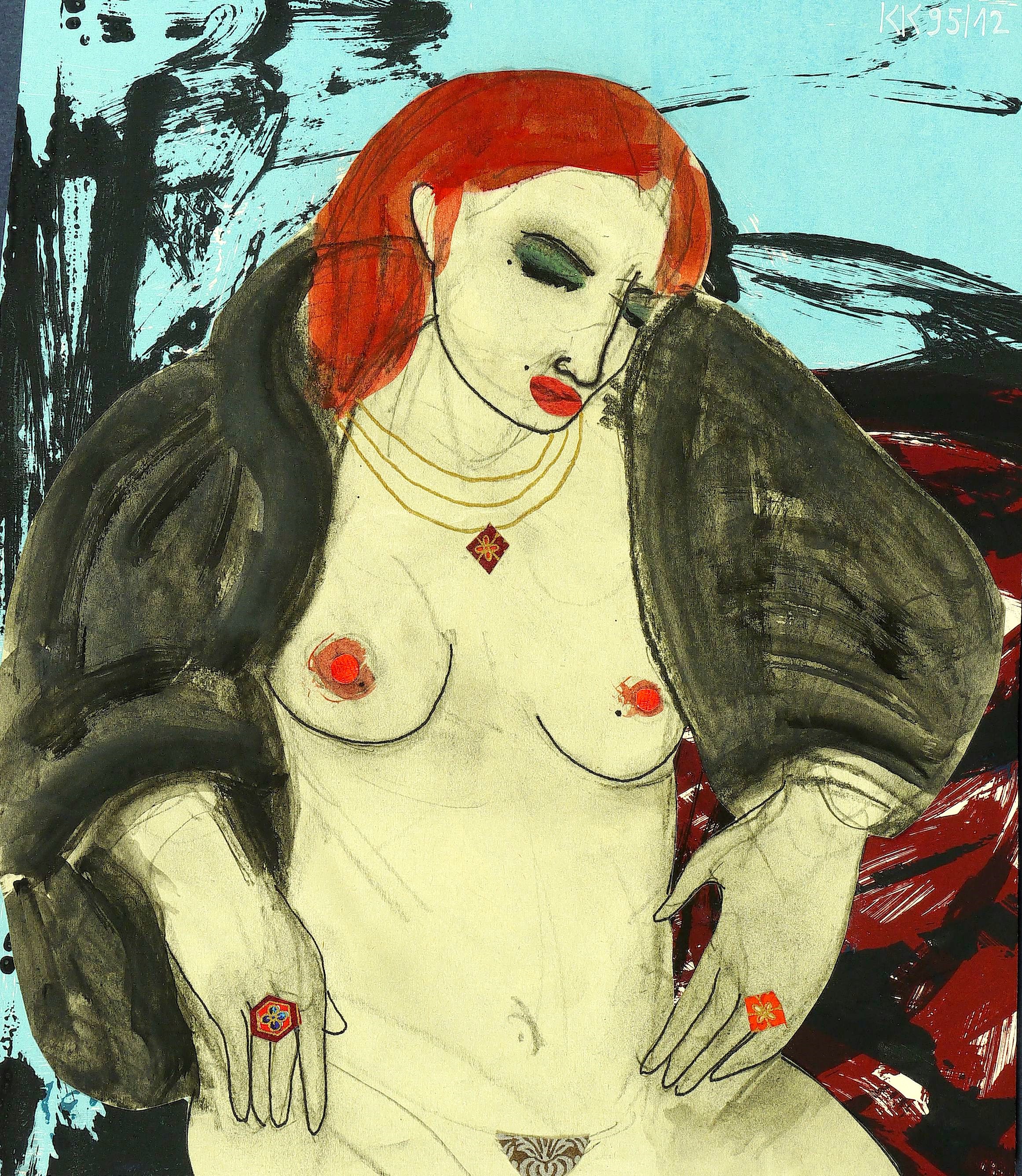 Katharina Kretschmer – „Ohne Titel (Rothaarige Schöne im Mantel)“