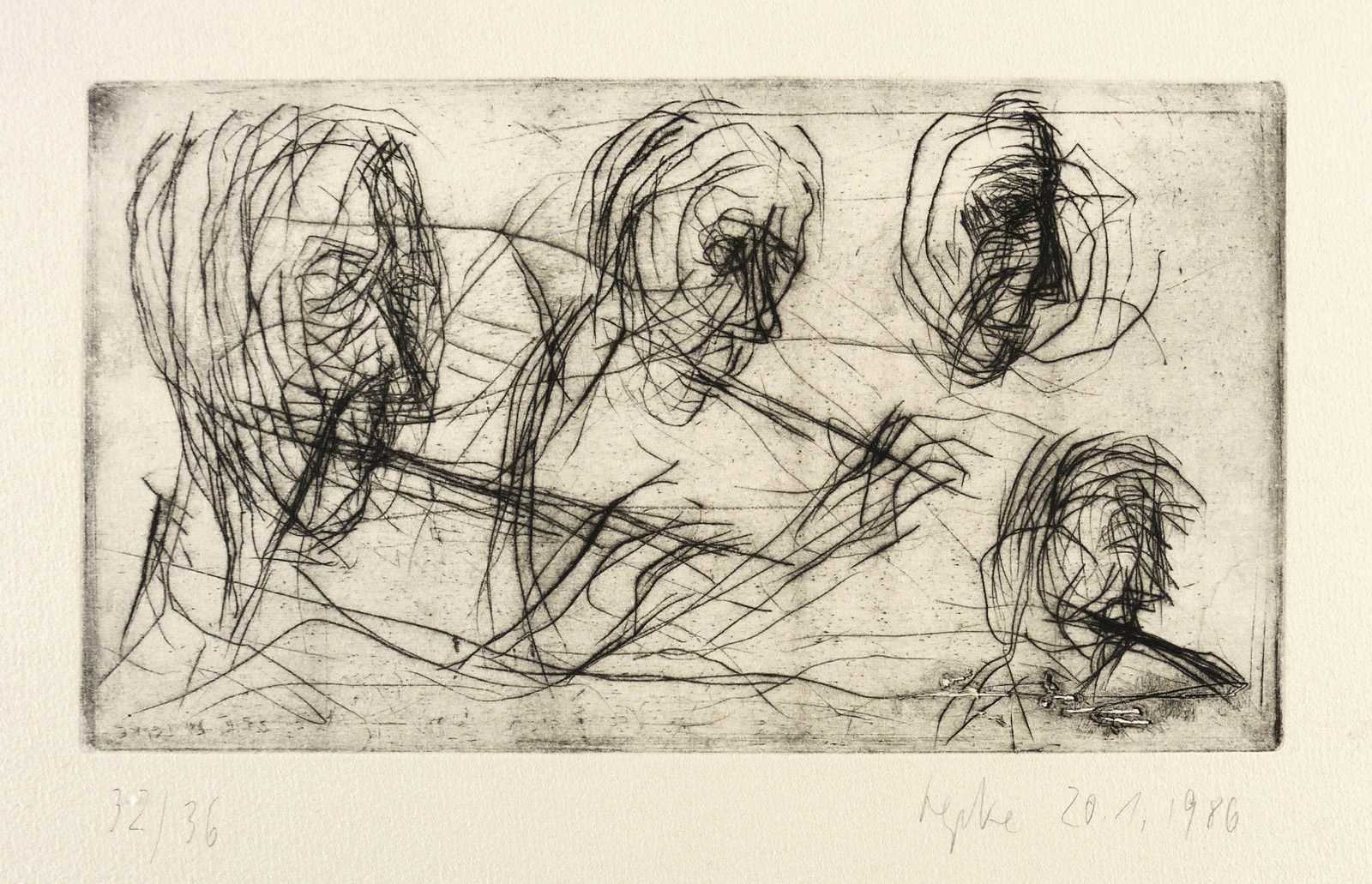 Porträtstudie Eckart Haupt, flötend