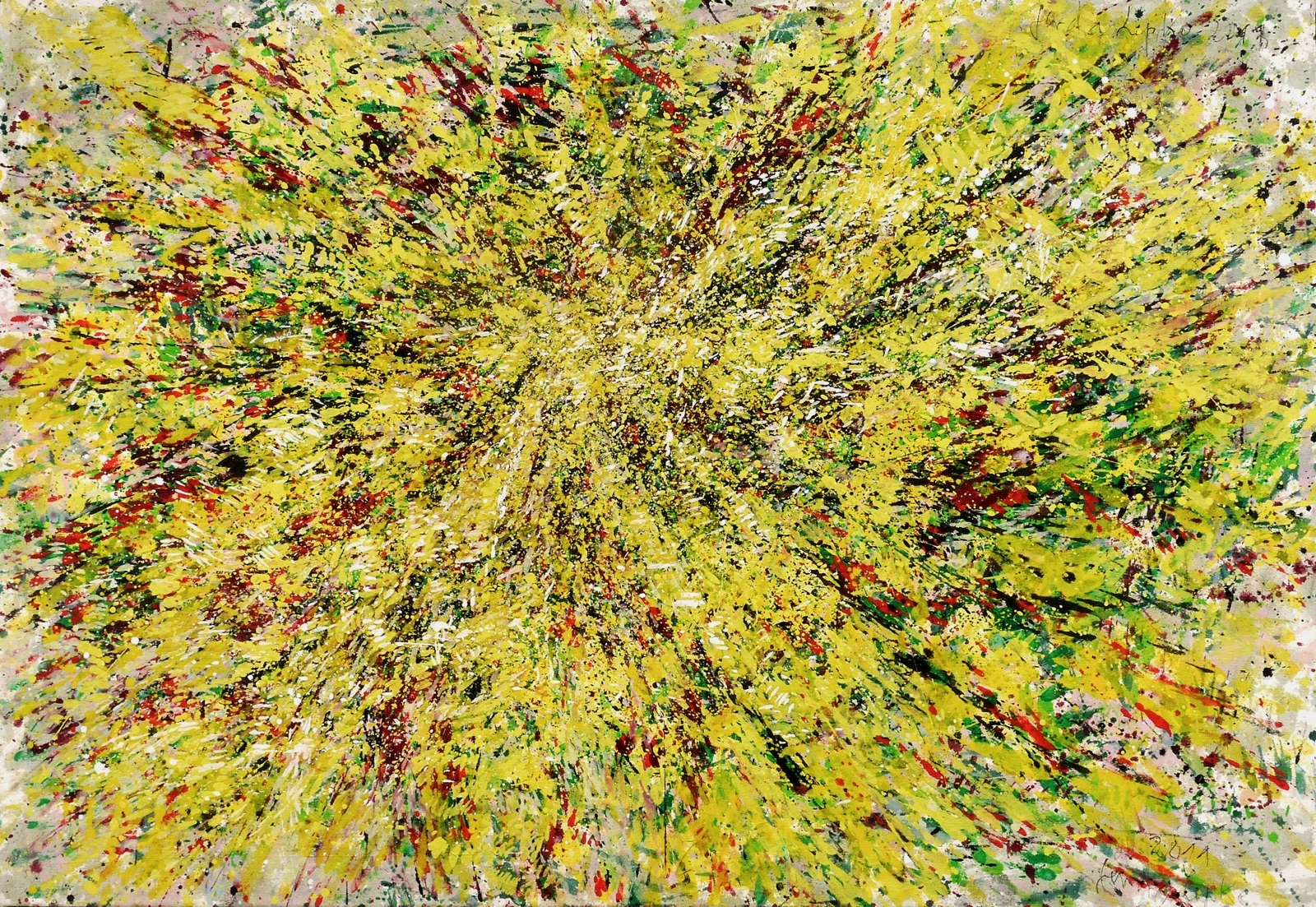 Gelber strahlender Kreis